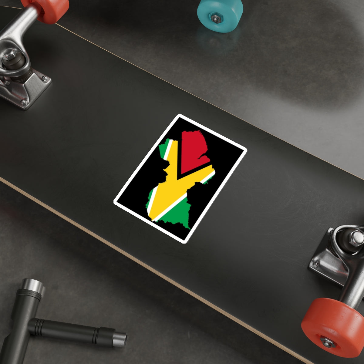 Vibrant Guyana Map Die-Cut Stickers, Travel Decals, Laptop Stickers, Gift for Travelers, Decorative Planner Stickers