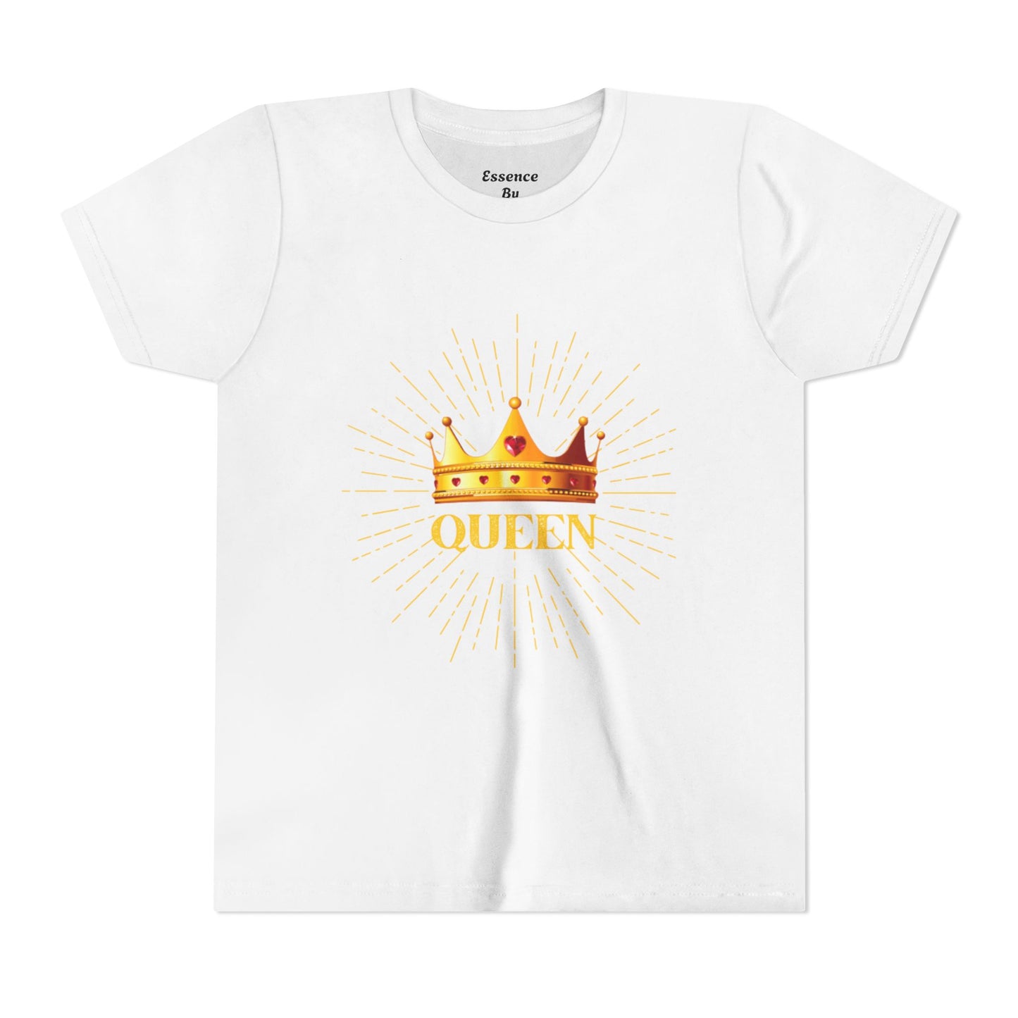 Queen Youth Short Sleeve Tee, Kids Crown Shirt, Birthday Gift for Girls, Cute Casual Wear, Royalty Themed Tee, Celebratory Apparel