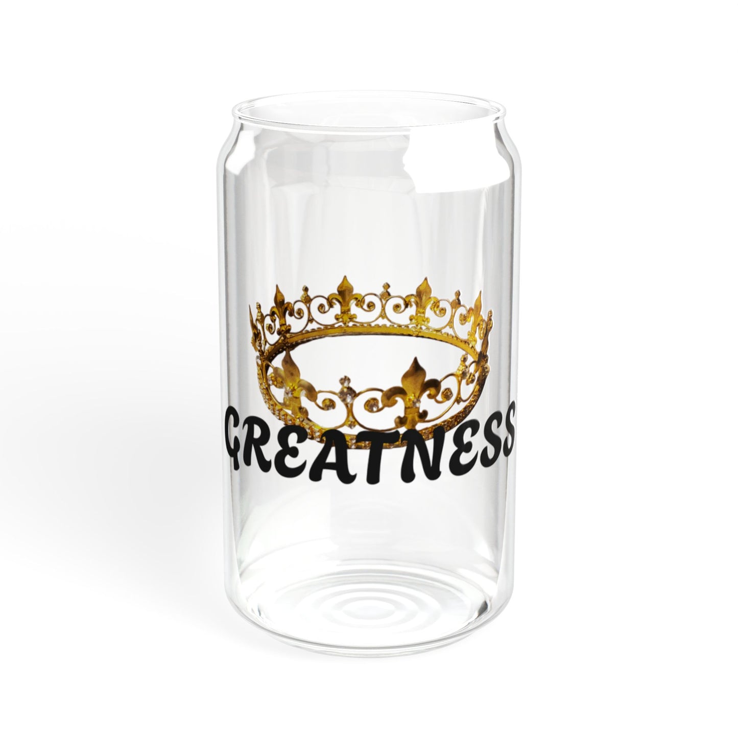 Crown of Greatness Sipper Glass, Inspirational Drinkware, Glass Jar with Straw, Gift for Royalty, Motivational Beverage Container