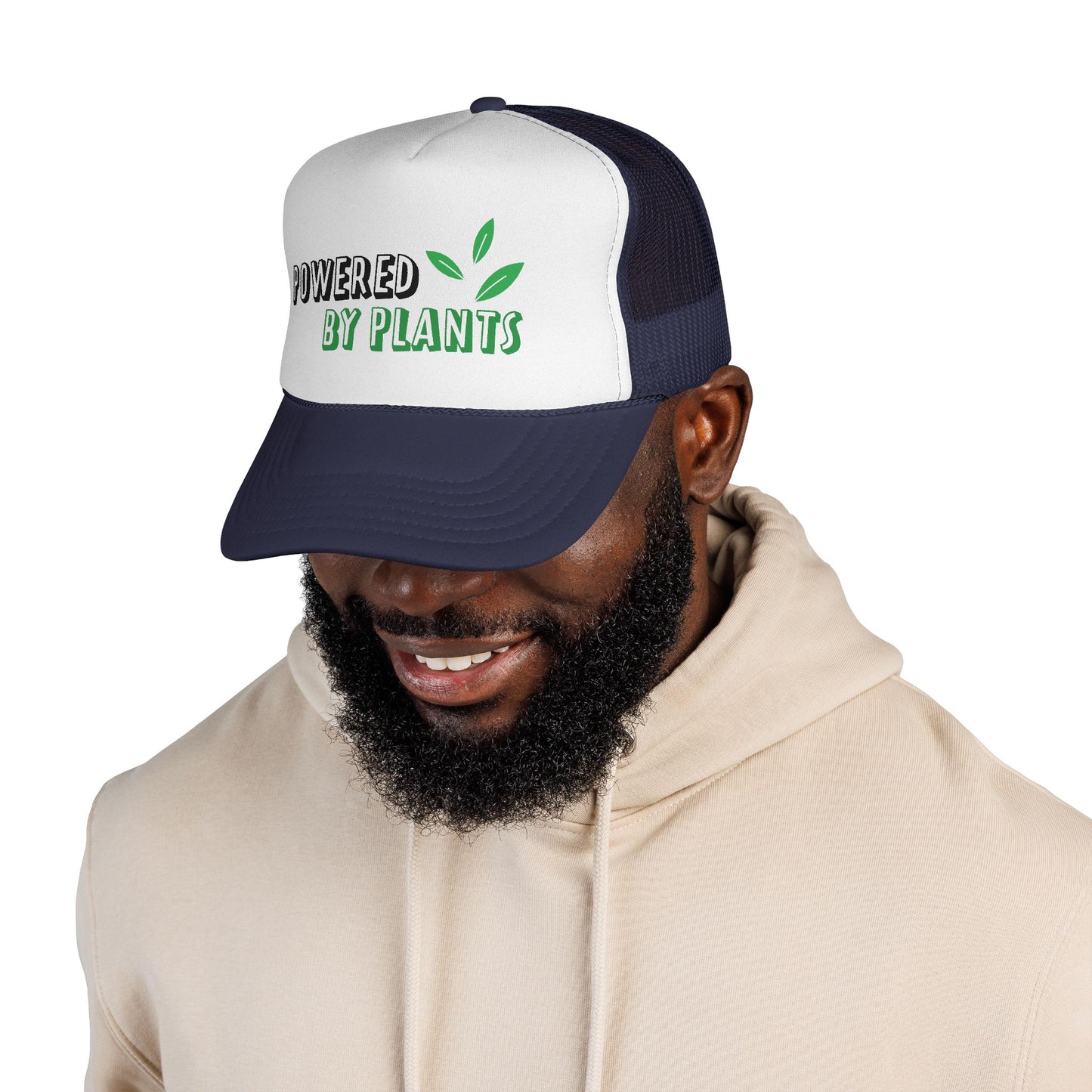 Eco-Friendly Trucker Cap - Powered by Plants, Sustainable Gift, Casual Hat for Plant Lovers, Gardening Accessory, Everyday Wear, Earth Day