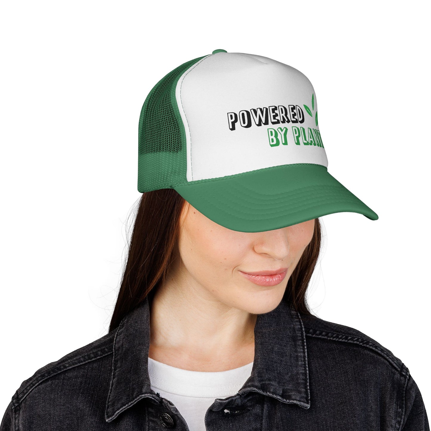 Eco-Friendly Trucker Cap - Powered by Plants, Sustainable Gift, Casual Hat for Plant Lovers, Gardening Accessory, Everyday Wear, Earth Day