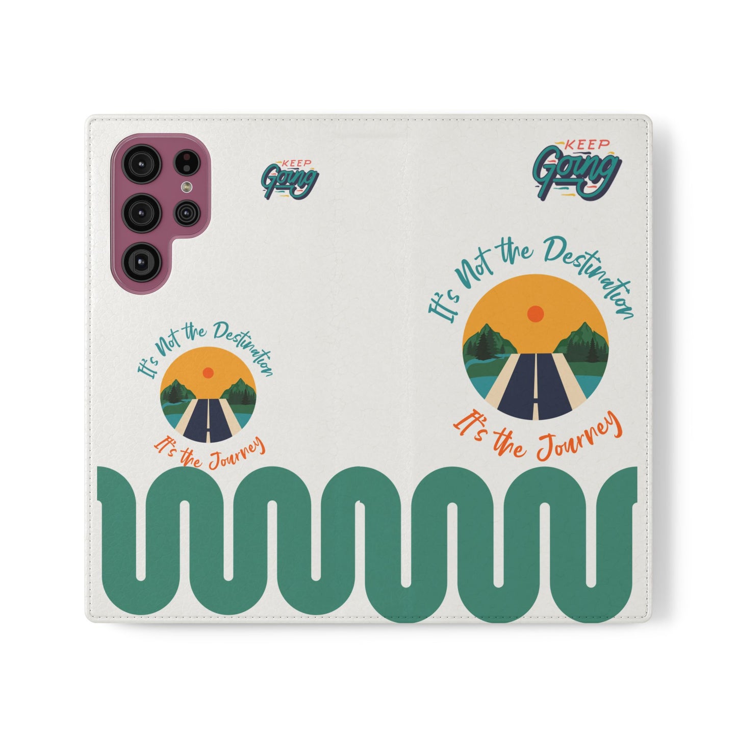 Inspirational Phone Flip Cases - Keep Going: Travel Lovers, Motivational Gifts, Phone Accessories, Road Trip Essentials, Adventure Gear