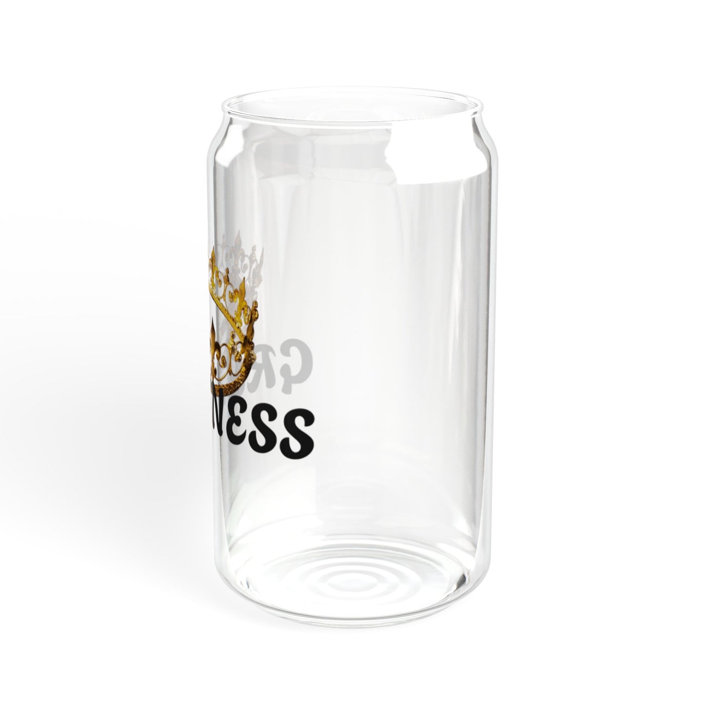Crown of Greatness Sipper Glass, Inspirational Drinkware, Glass Jar with Straw, Gift for Royalty, Motivational Beverage Container