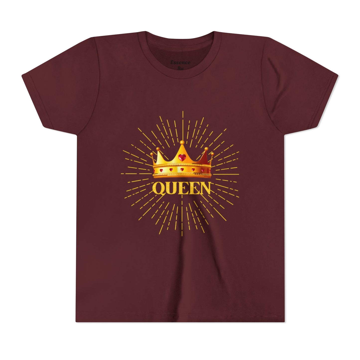 Queen Youth Short Sleeve Tee, Kids Crown Shirt, Birthday Gift for Girls, Cute Casual Wear, Royalty Themed Tee, Celebratory Apparel