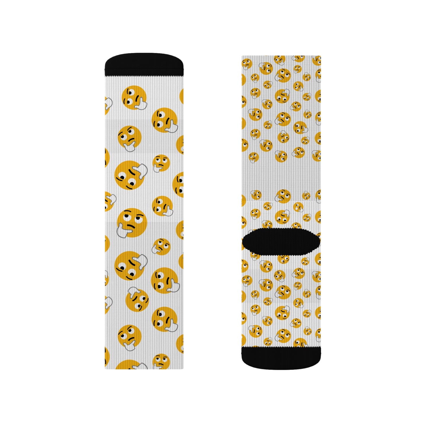 Happy Emoji Socks, Fun Sublimation Socks, Unique Gift for Friends, Quirky Fashion Accessory, Playful Gift for Any Occasion