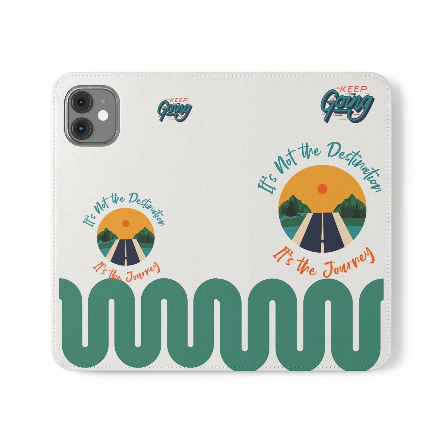 Inspirational Phone Flip Cases - Keep Going: Travel Lovers, Motivational Gifts, Phone Accessories, Road Trip Essentials, Adventure Gear