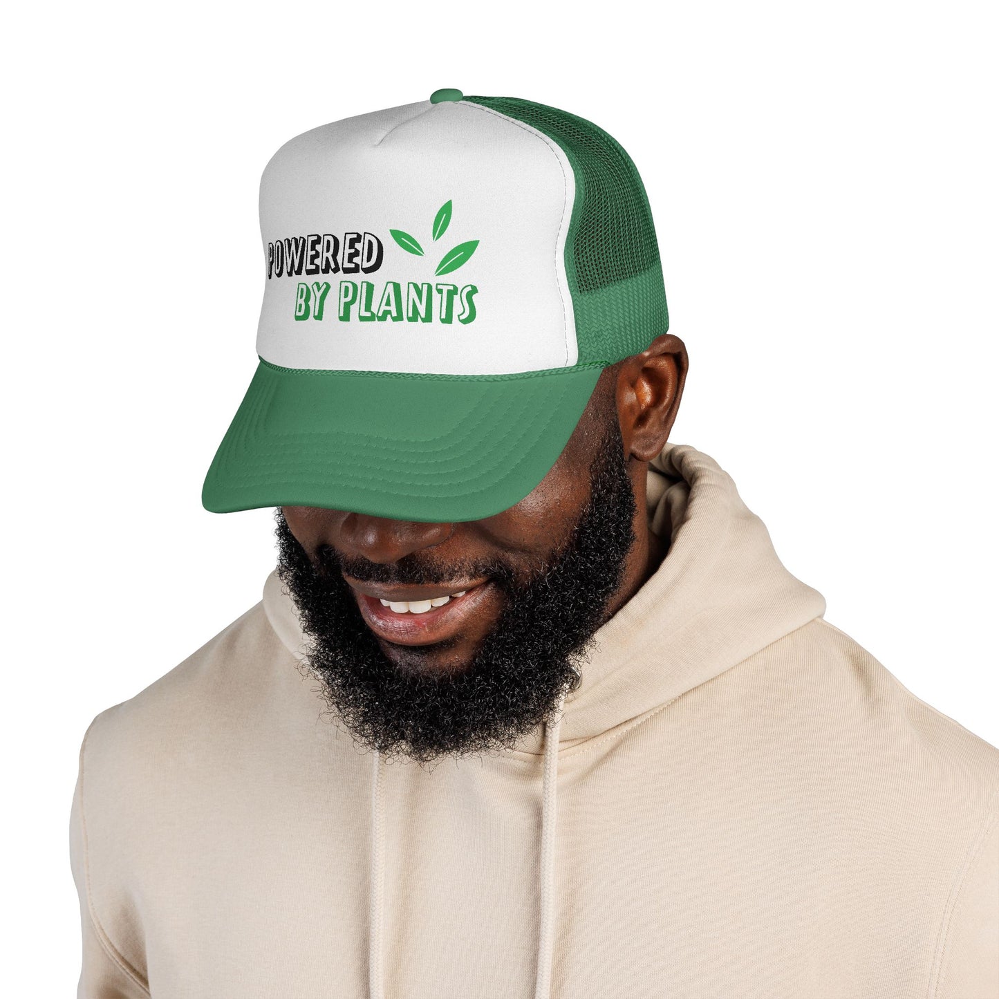 Eco-Friendly Trucker Cap - Powered by Plants, Sustainable Gift, Casual Hat for Plant Lovers, Gardening Accessory, Everyday Wear, Earth Day