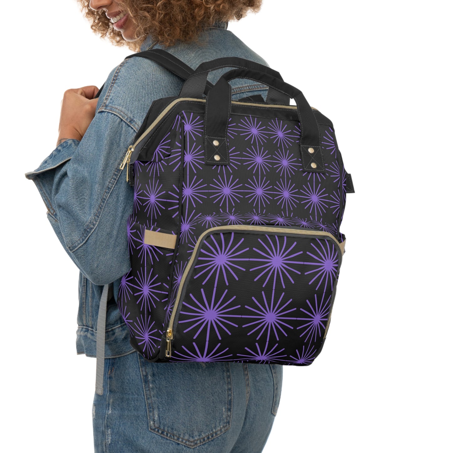 Stylish Multifunctional Diaper Backpack for Parents, Baby Gear Bag, Travel Backpack, Diaper Daypack, Floral Diaper Bag