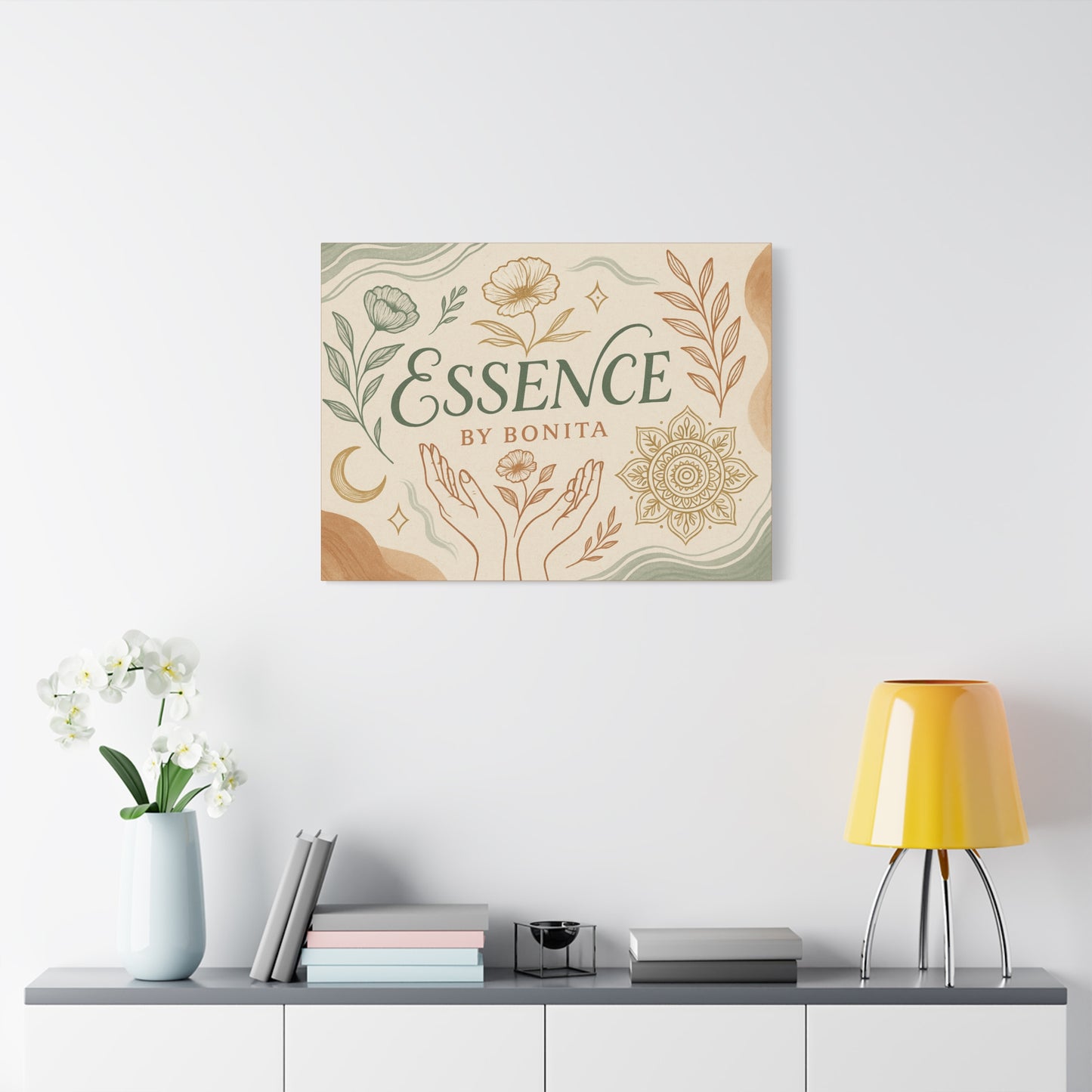 Matte Stretched Canvas Wall Art, Boho Home Decor, Essence by Bonita, Nature-Inspired Artwork, Gift for Her, Wall Decor