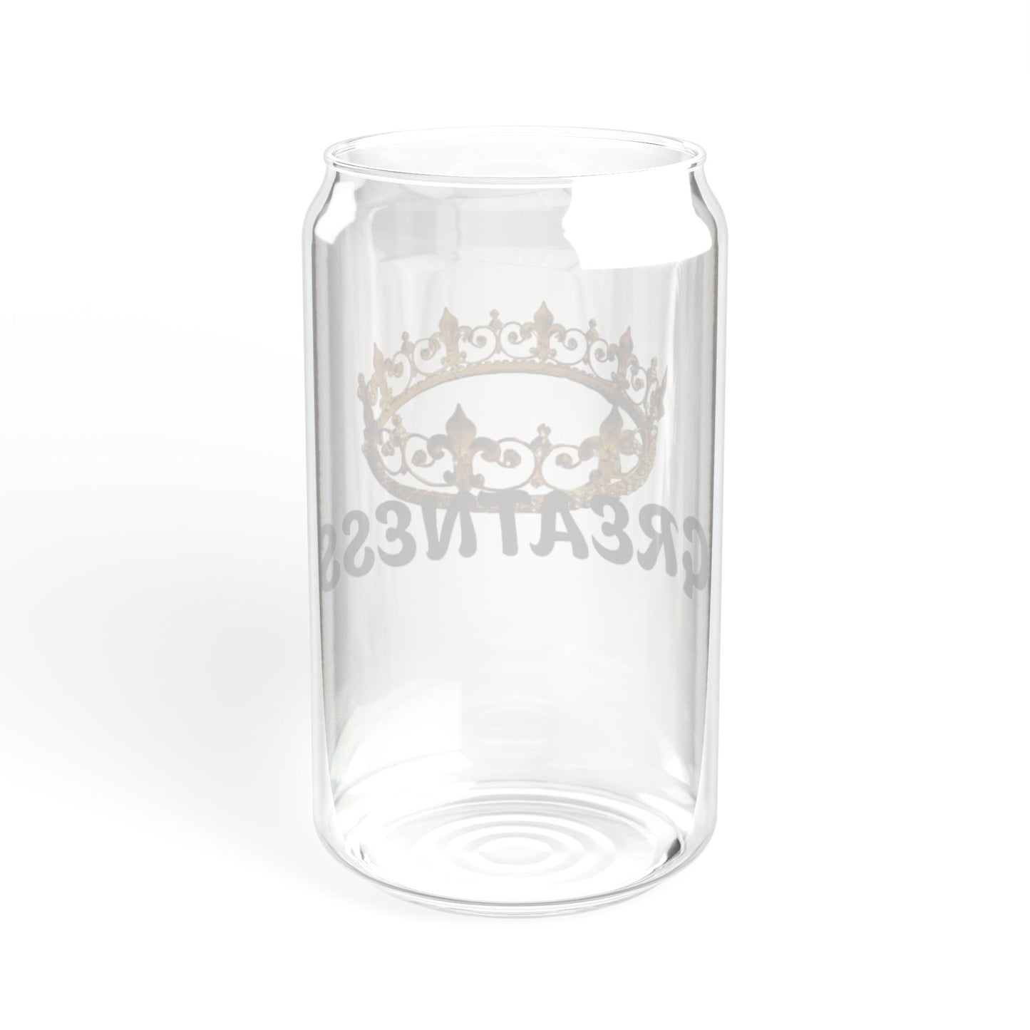 Crown of Greatness Sipper Glass, Inspirational Drinkware, Glass Jar with Straw, Gift for Royalty, Motivational Beverage Container