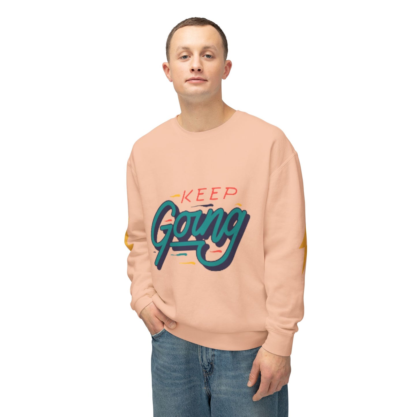 Motivational Unisex Lightweight Crewneck Sweatshirt - Keep Going, Casual Wear, Gift for Friends, Daily Inspiration, Positive Vibe, [...]