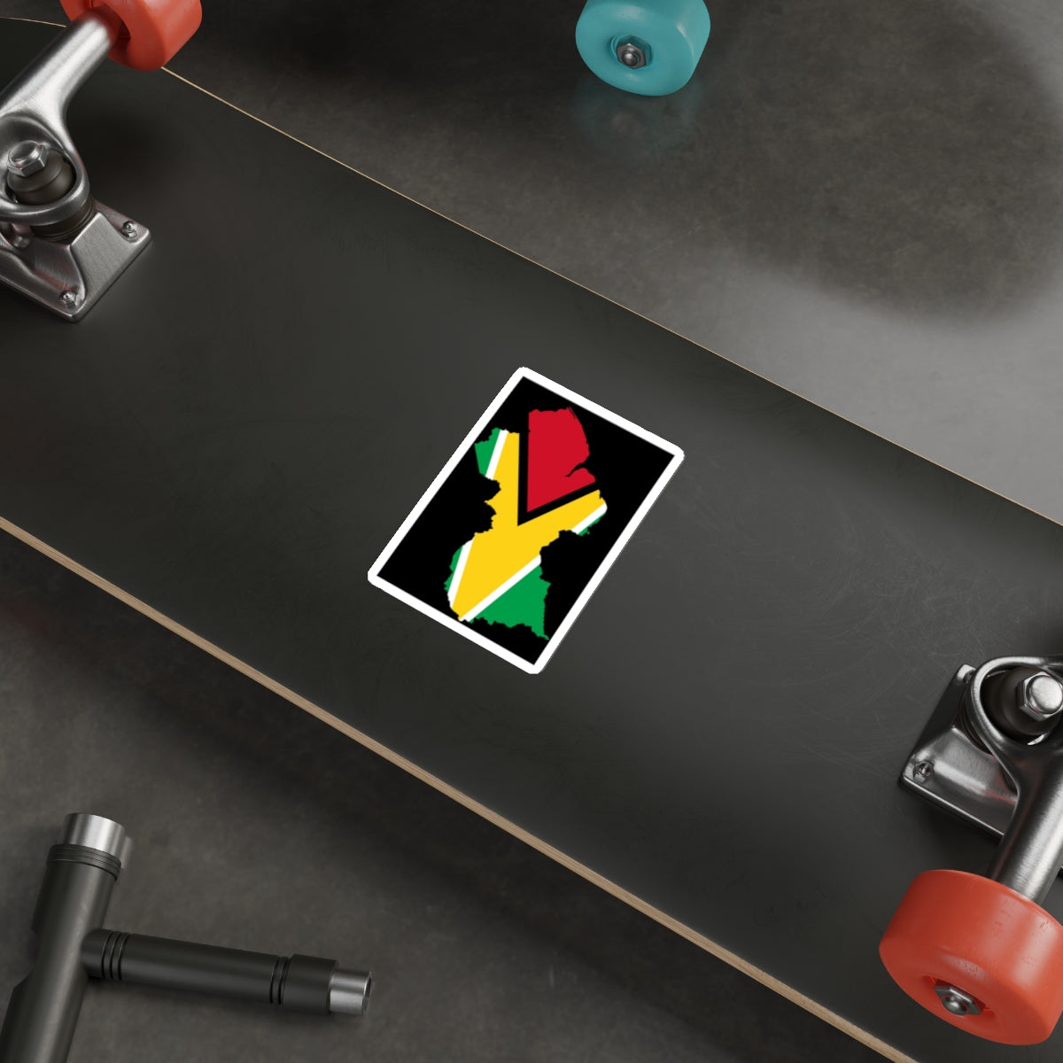 Vibrant Guyana Map Die-Cut Stickers, Travel Decals, Laptop Stickers, Gift for Travelers, Decorative Planner Stickers