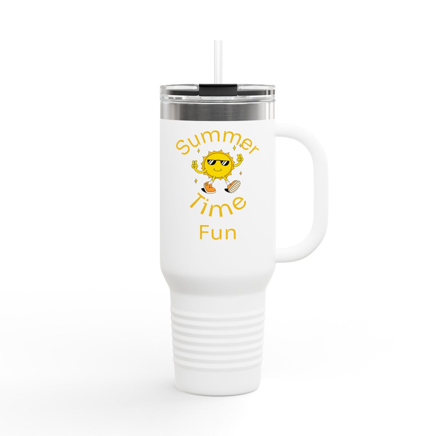 Insulated Travel Mug, 40oz - Summer Time Fun Design, Perfect for Hot & Cold Beverages, Outdoor Adventures, Gifts for Summer Lovers, [...]