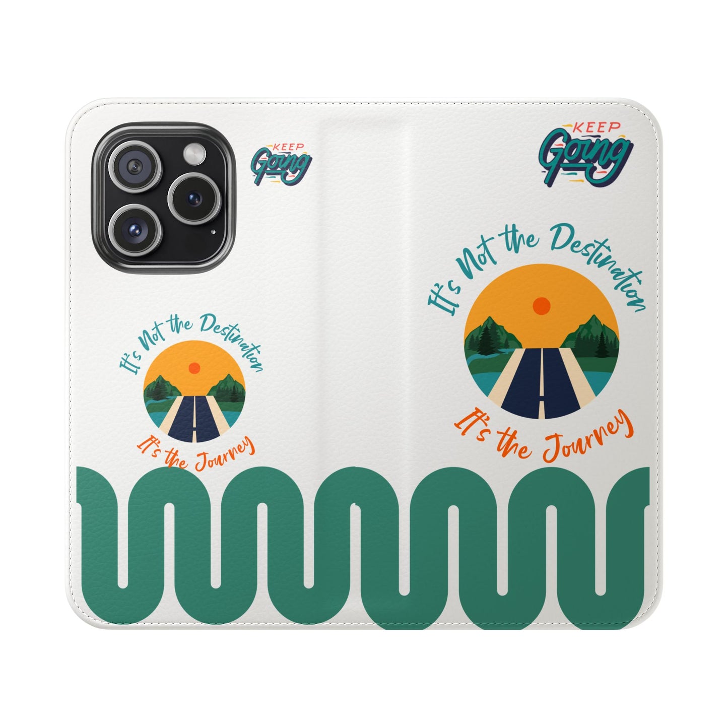 Inspirational Phone Flip Cases - Keep Going: Travel Lovers, Motivational Gifts, Phone Accessories, Road Trip Essentials, Adventure Gear