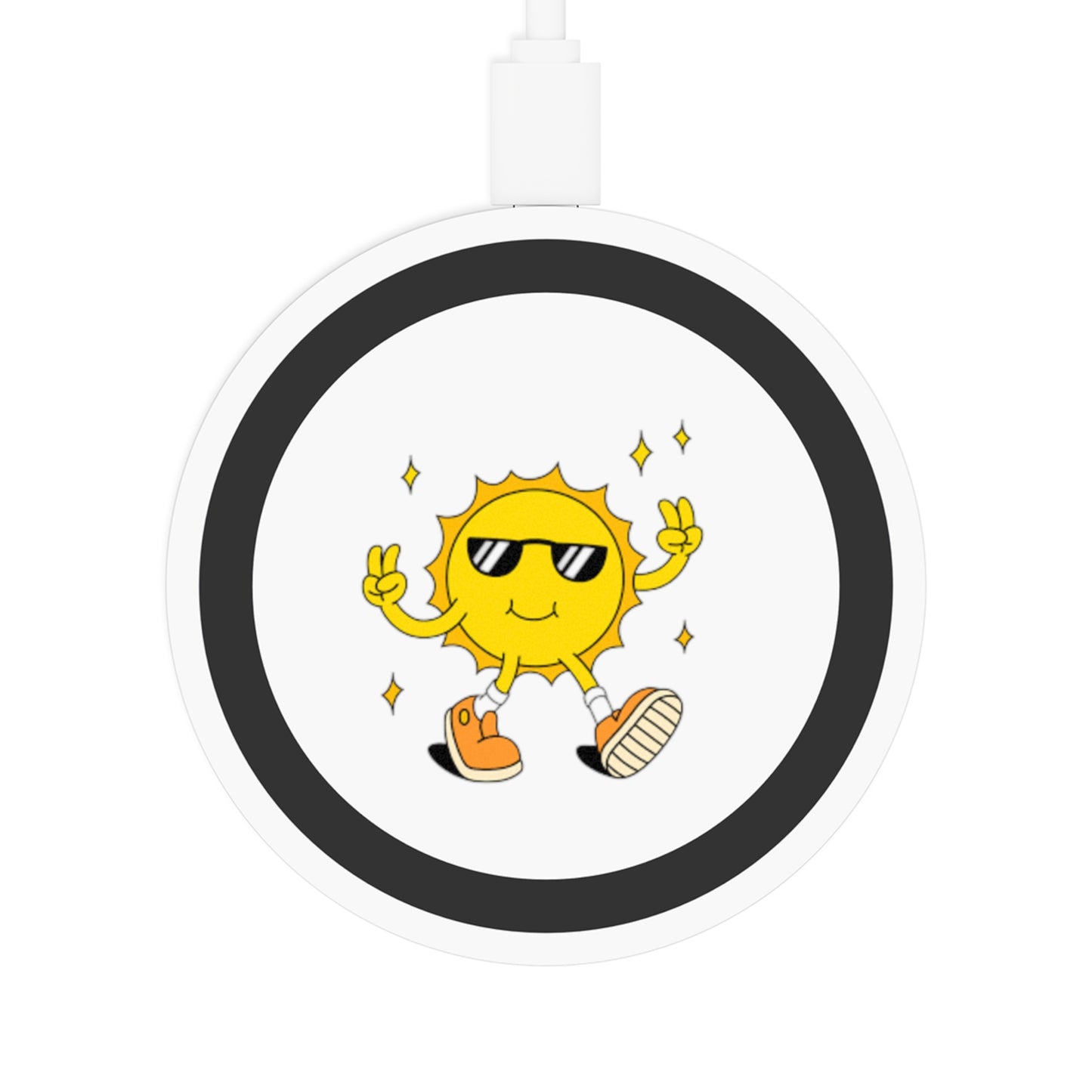 Sunny Vibe Wireless Charging Pad, Cute Sun Charger, Gifts for Tech Lovers, Desk Accessories, Eco-Friendly Phone Charger