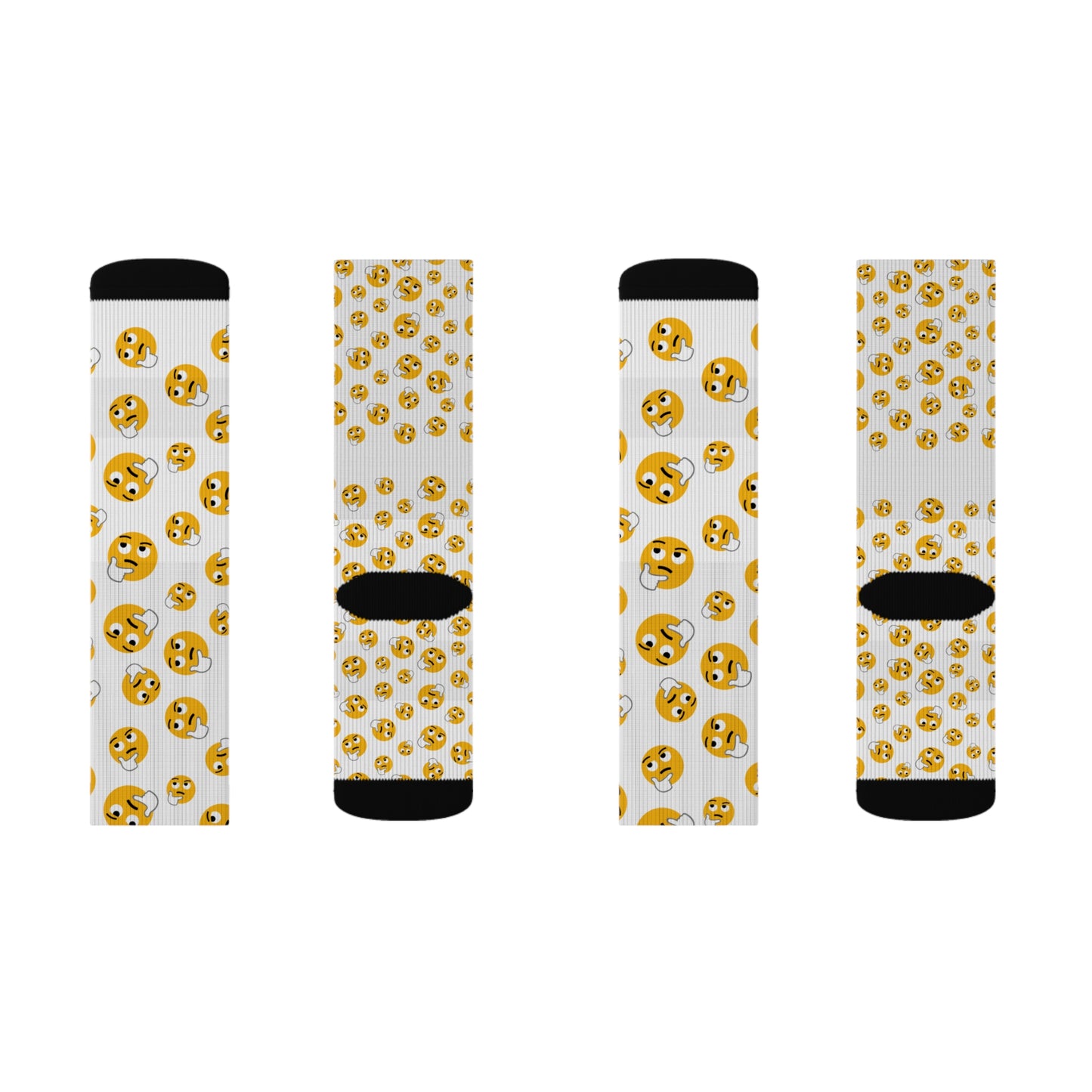 Happy Emoji Socks, Fun Sublimation Socks, Unique Gift for Friends, Quirky Fashion Accessory, Playful Gift for Any Occasion