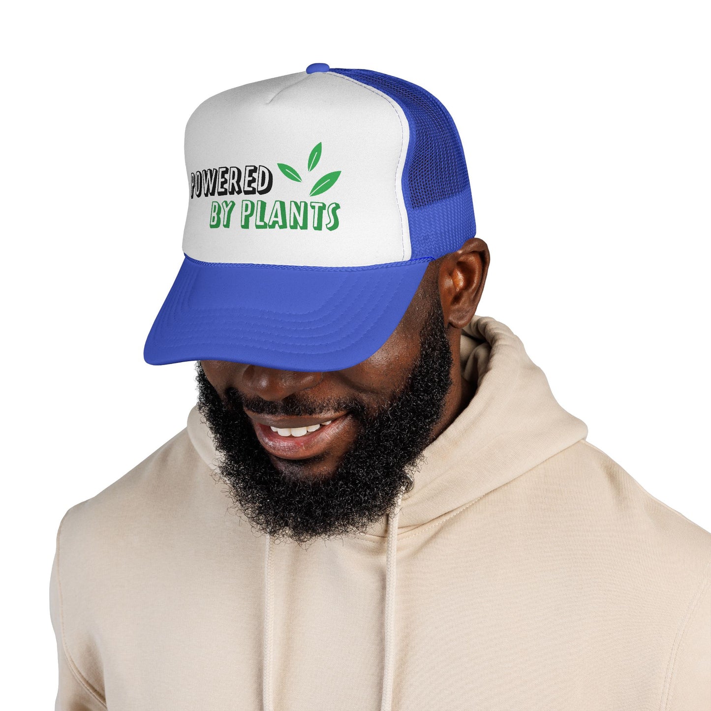 Eco-Friendly Trucker Cap - Powered by Plants, Sustainable Gift, Casual Hat for Plant Lovers, Gardening Accessory, Everyday Wear, Earth Day