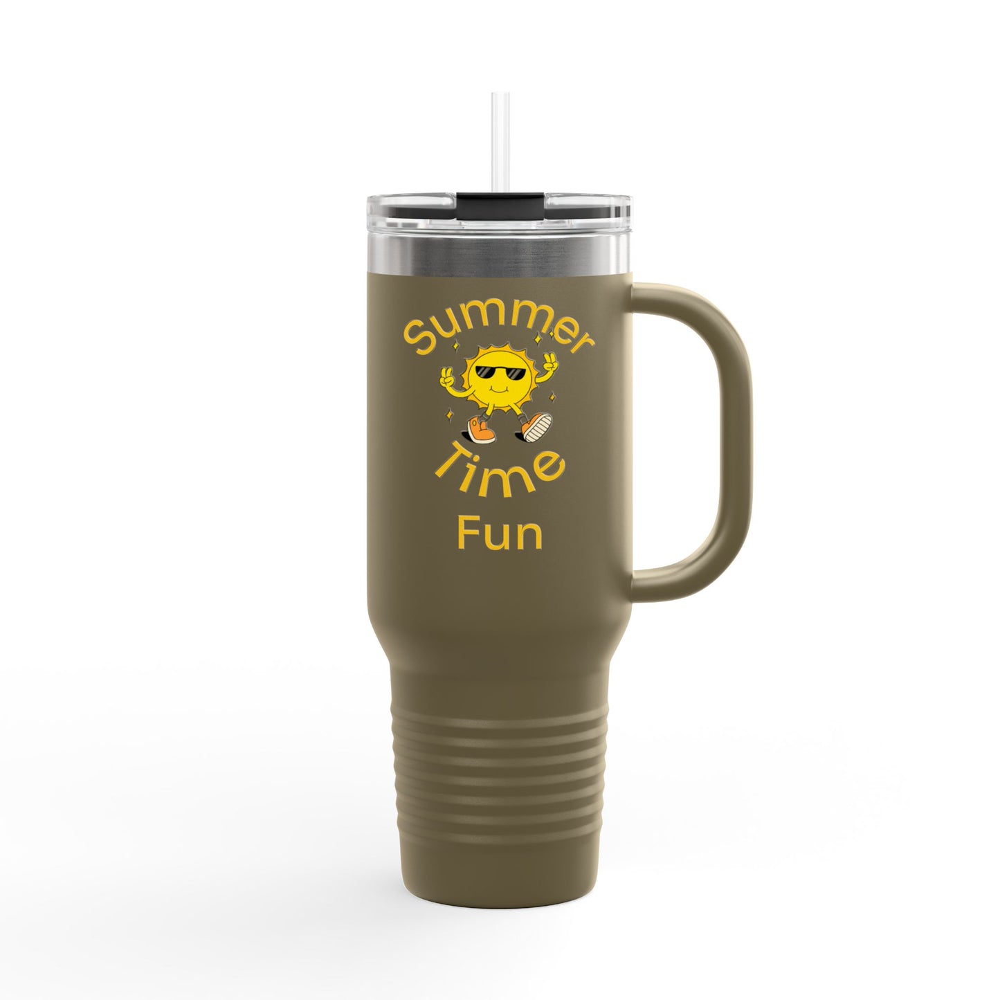 Insulated Travel Mug, 40oz - Summer Time Fun Design, Perfect for Hot & Cold Beverages, Outdoor Adventures, Gifts for Summer Lovers, [...]