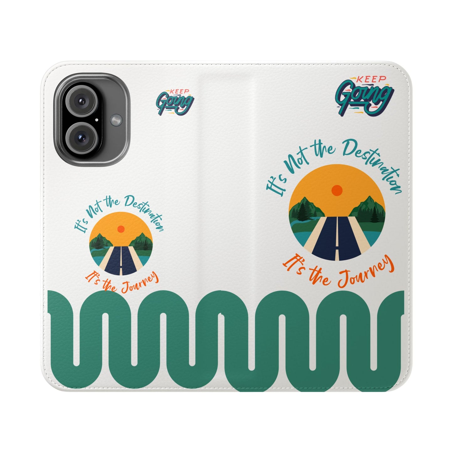 Inspirational Phone Flip Cases - Keep Going: Travel Lovers, Motivational Gifts, Phone Accessories, Road Trip Essentials, Adventure Gear