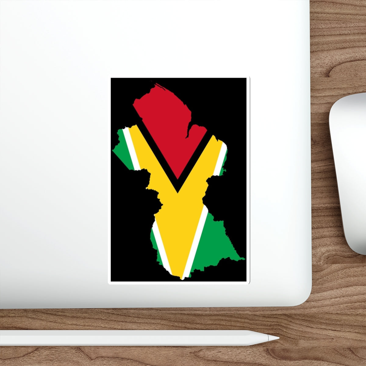 Vibrant Guyana Map Die-Cut Stickers, Travel Decals, Laptop Stickers, Gift for Travelers, Decorative Planner Stickers