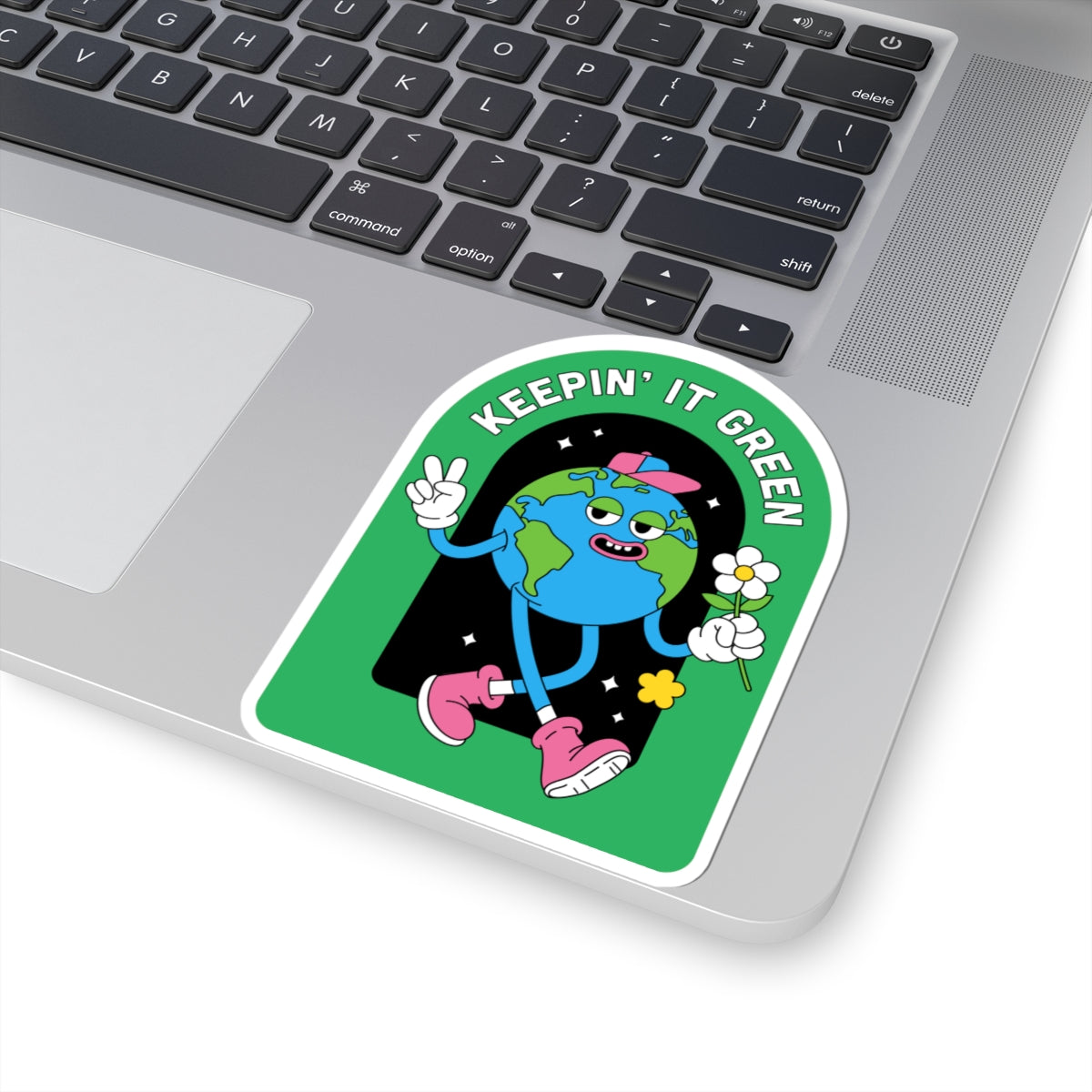 Eco-Friendly Kiss-Cut Stickers, Sustainable Decor, Cute Earth Stickers, Green Living Gifts, Fun Vinyl Stickers