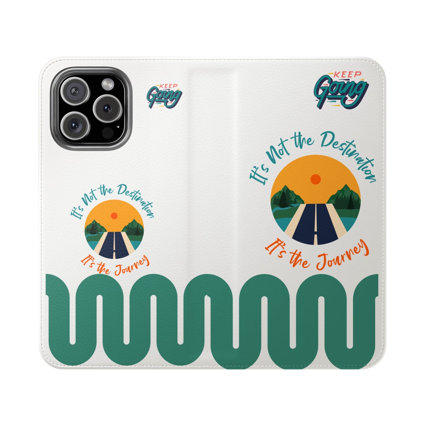 Inspirational Phone Flip Cases - Keep Going: Travel Lovers, Motivational Gifts, Phone Accessories, Road Trip Essentials, Adventure Gear