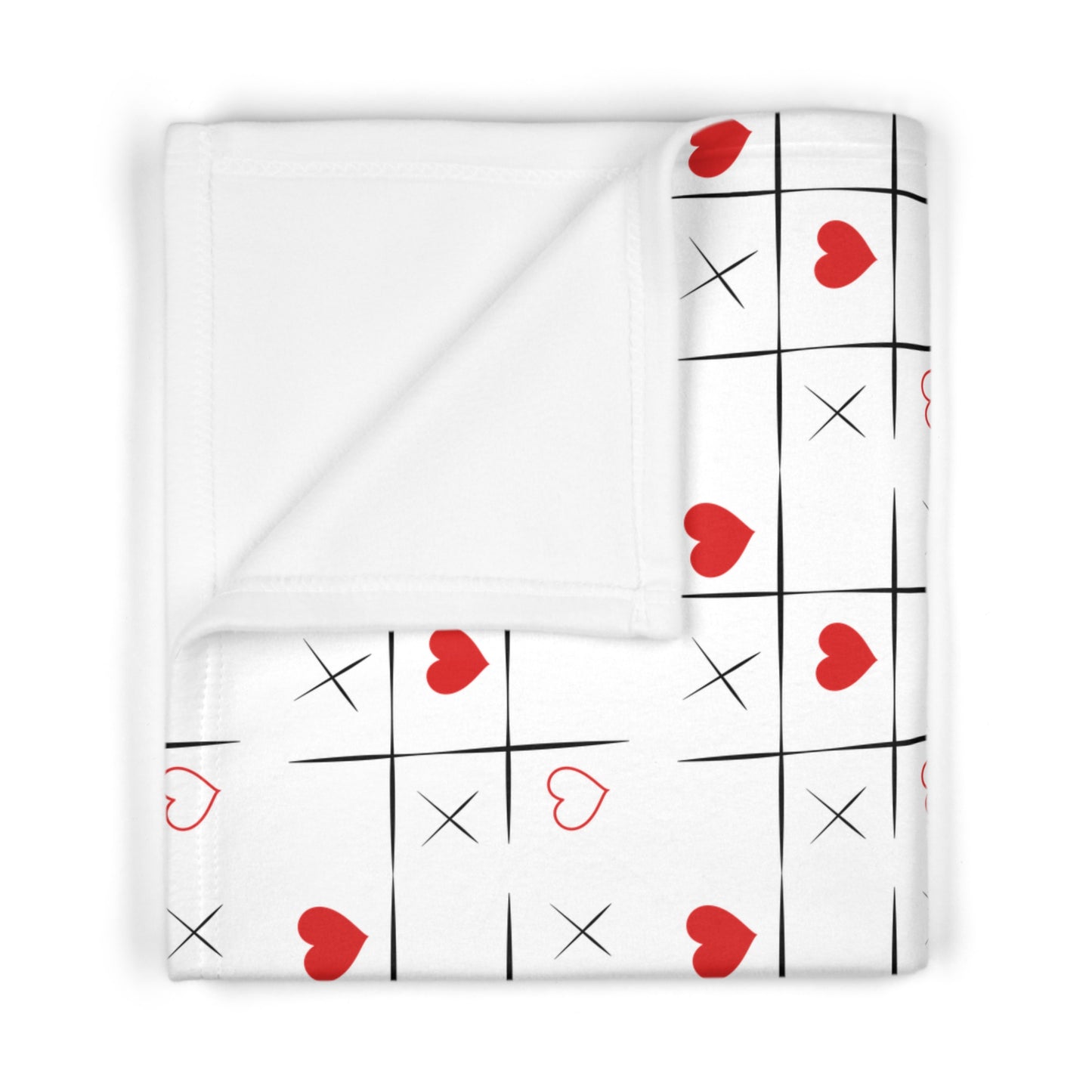 Cute Heart Pattern Soft Fleece Baby Blanket, Cozy Baby Gift, Nursery Decor, Valentine's Day Essential, Playroom Comforter