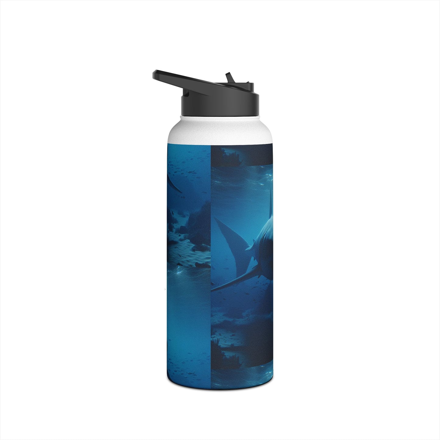 Ocean Adventure Water Bottle, Shark Design, Travel Mug, Eco-Friendly Drinkware, Beach Gift, Wildlife Lover's Bottle
