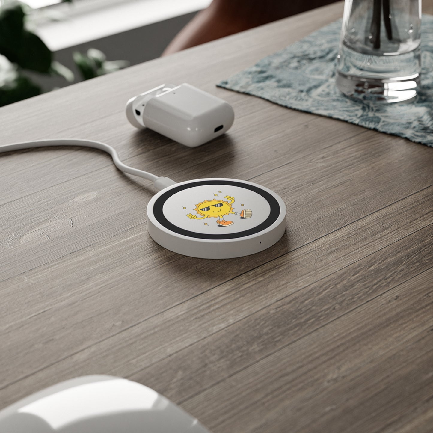 Sunny Vibe Wireless Charging Pad, Cute Sun Charger, Gifts for Tech Lovers, Desk Accessories, Eco-Friendly Phone Charger