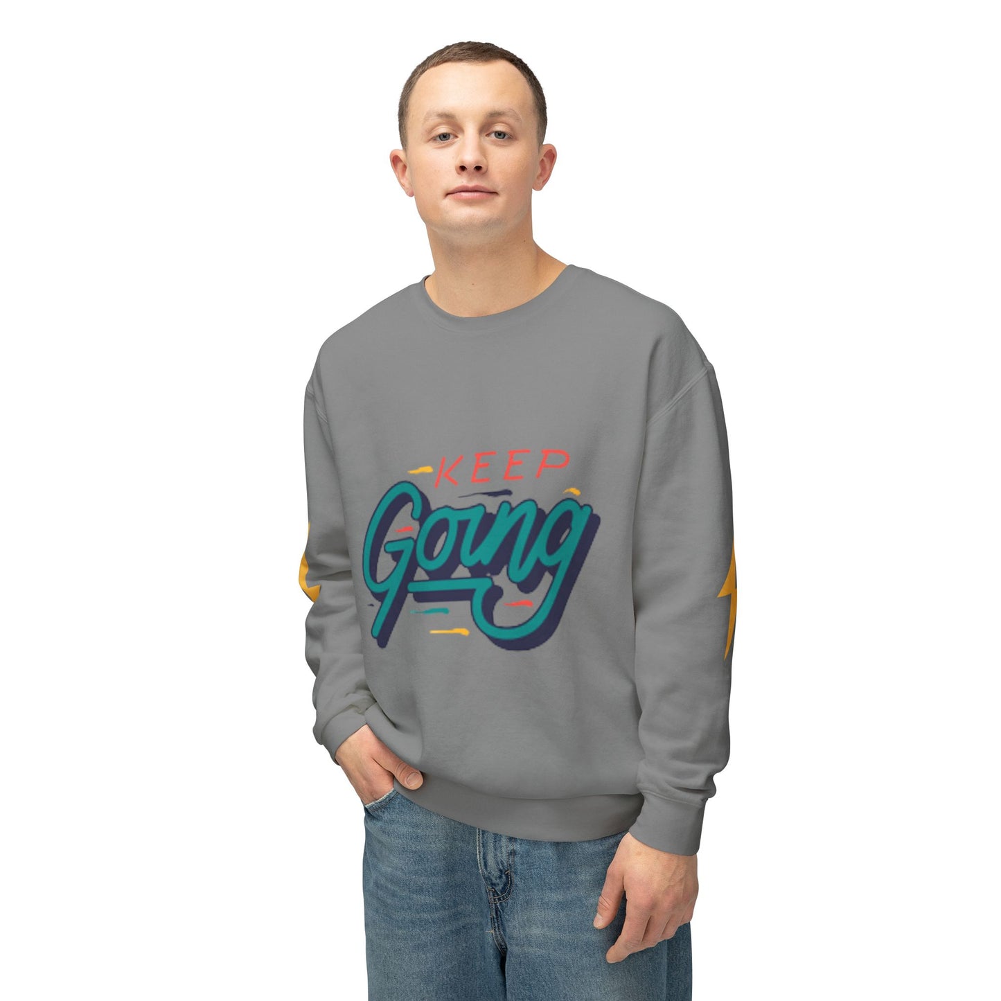 Motivational Unisex Lightweight Crewneck Sweatshirt - Keep Going, Casual Wear, Gift for Friends, Daily Inspiration, Positive Vibe, [...]