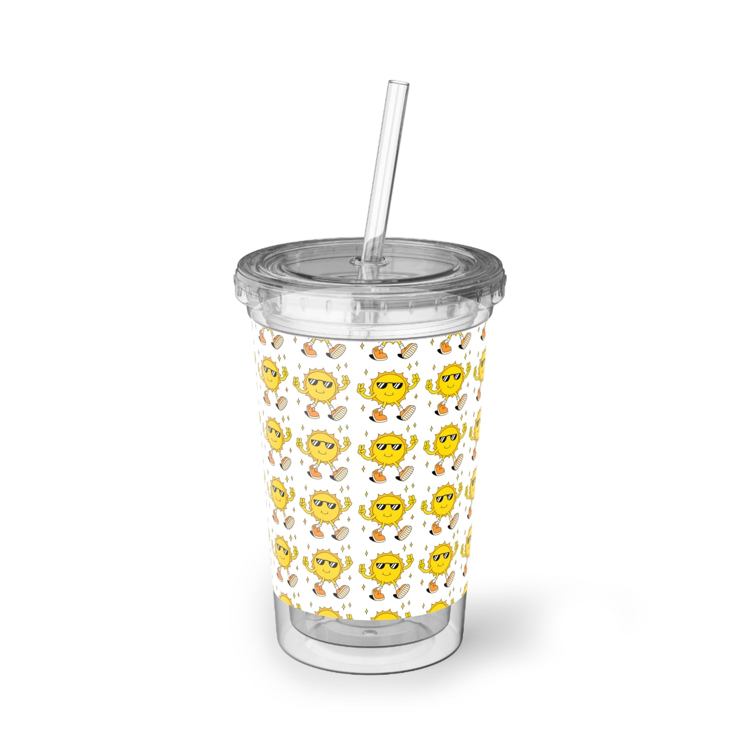 Suave Emoji Acrylic Cup - Fun Drinkware for Parties, Summer Vibes, Birthdays, Gifts, Cool Summer Cup