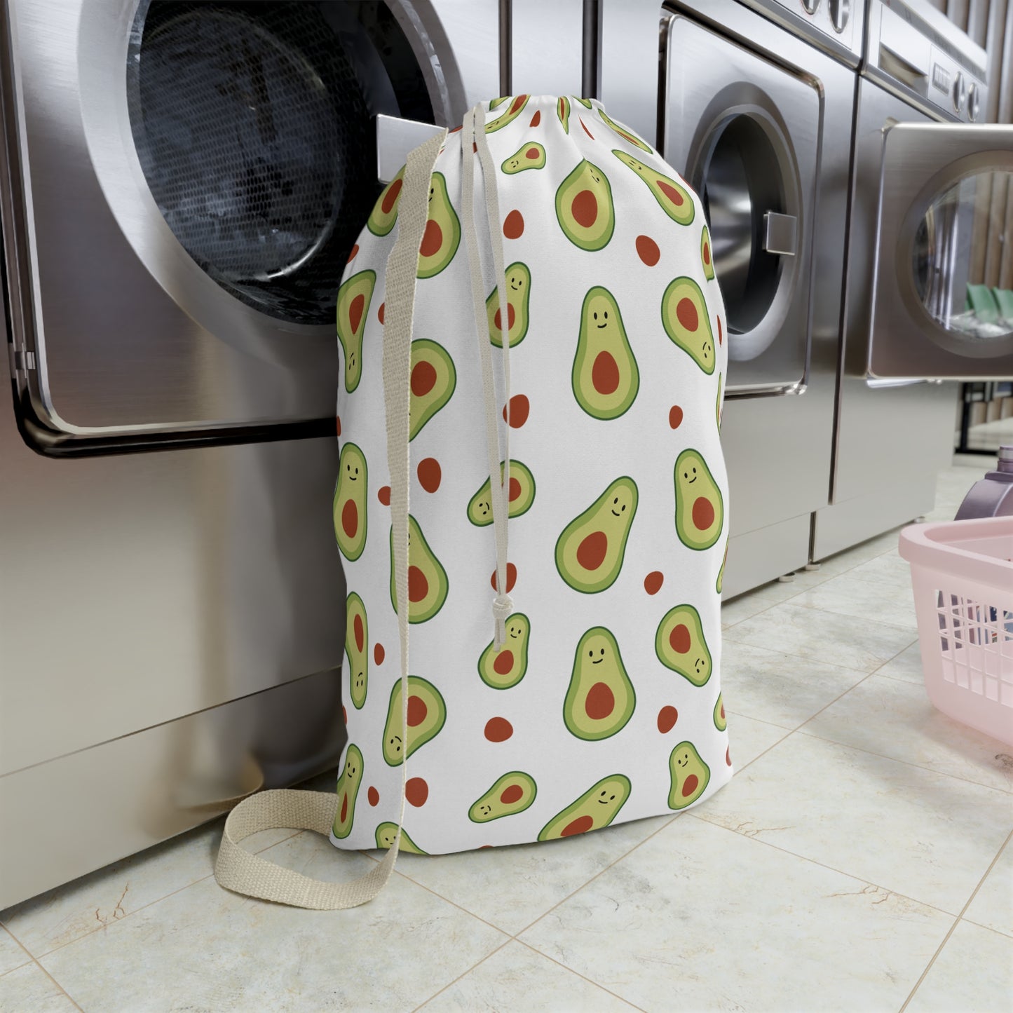 Avocado Print Laundry Bag, Fun Storage, Cute Gift for Food Lovers, College Dorm Essentials, Eco-Friendly Laundry Organizer