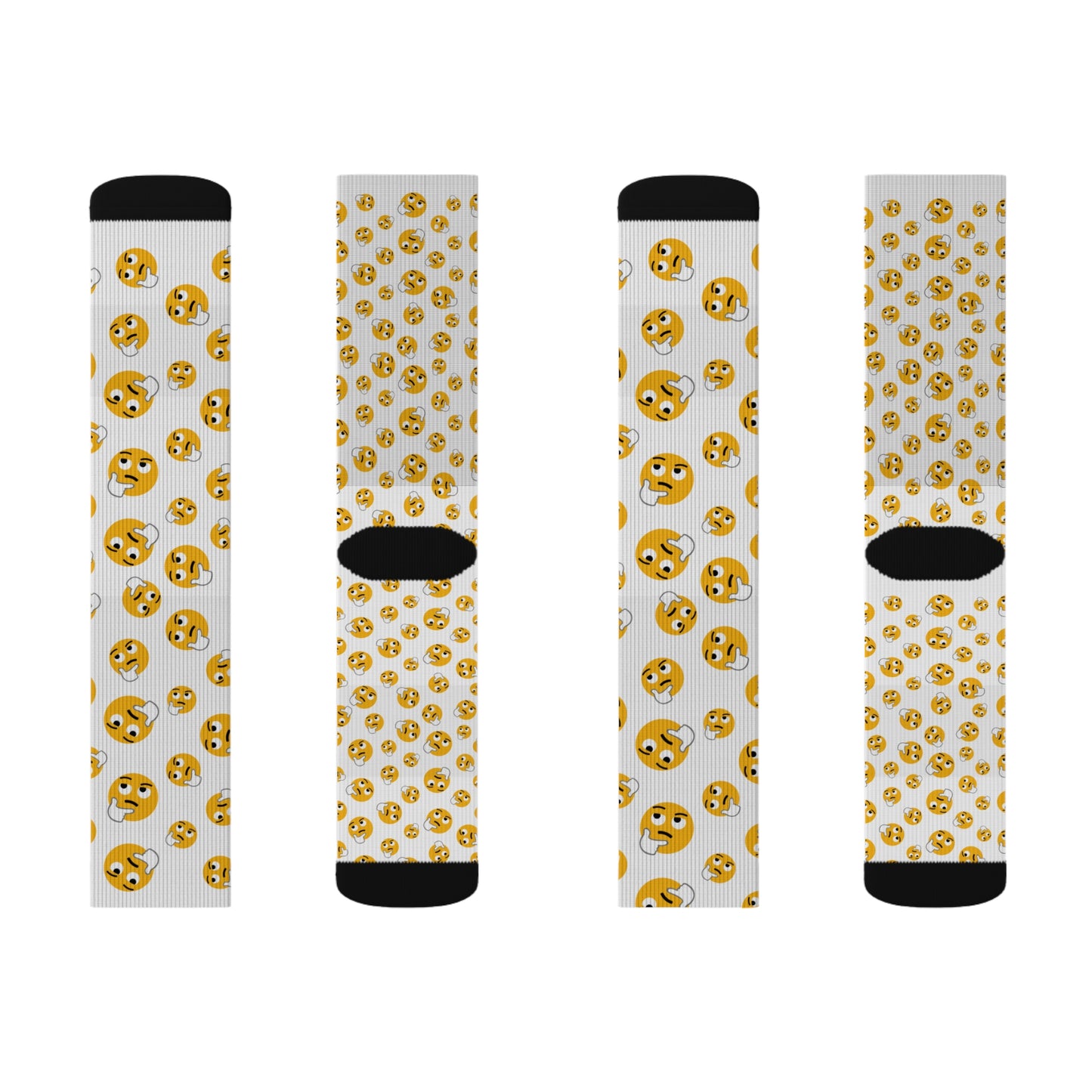 Happy Emoji Socks, Fun Sublimation Socks, Unique Gift for Friends, Quirky Fashion Accessory, Playful Gift for Any Occasion