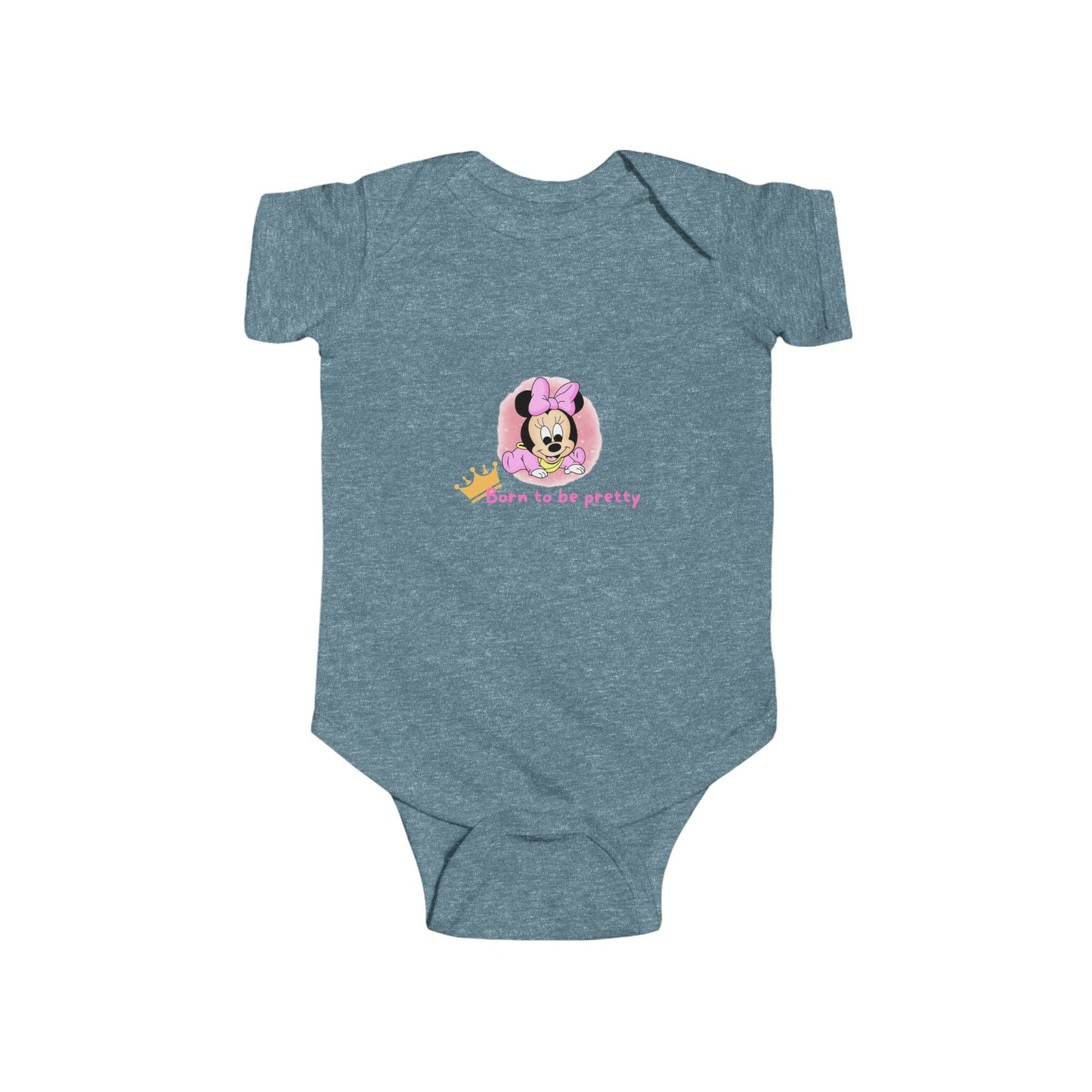 Cute Minnie Mouse Baby Bodysuit - "Born to be pretty" Infant Outfit