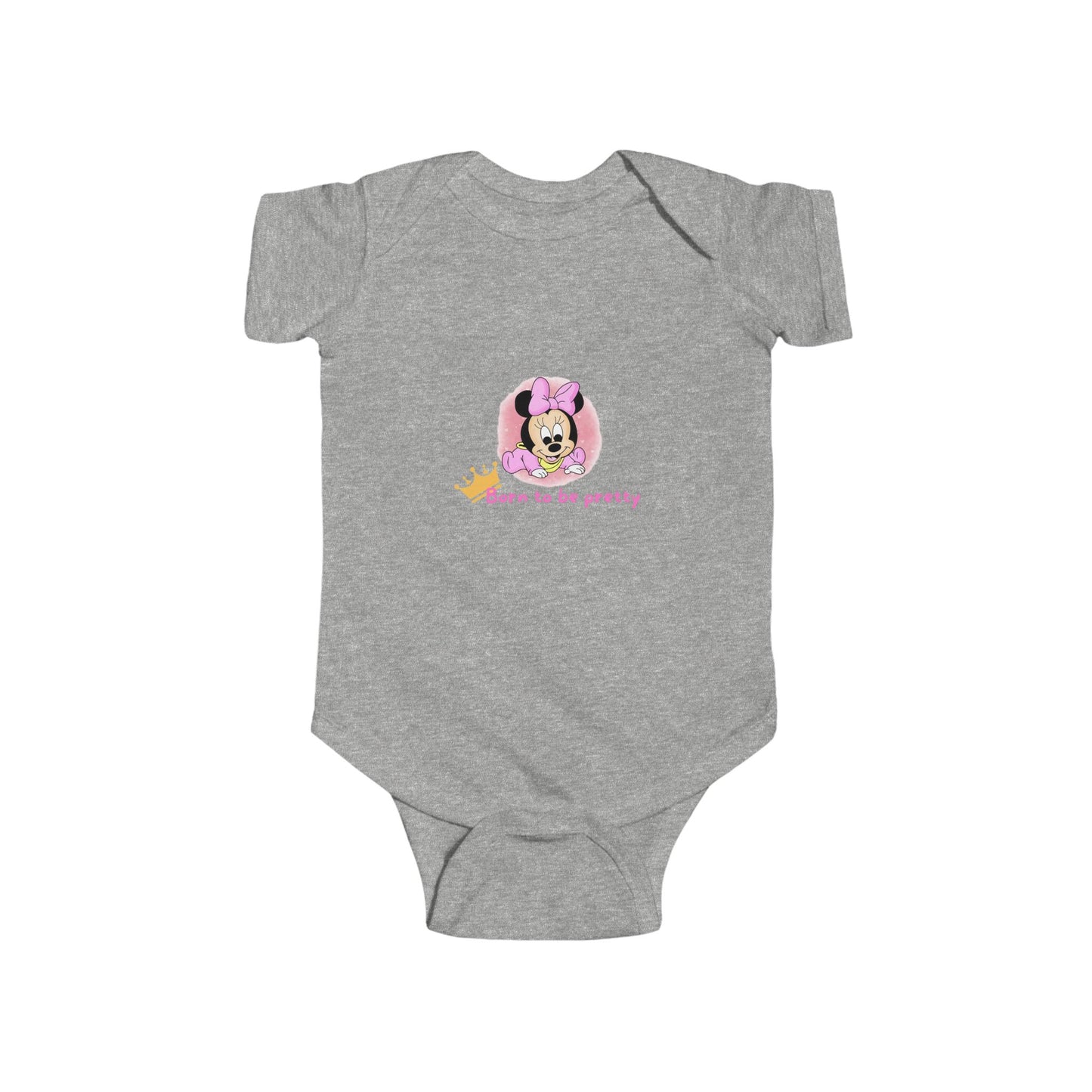 Cute Minnie Mouse Baby Bodysuit - "Born to be pretty" Infant Outfit