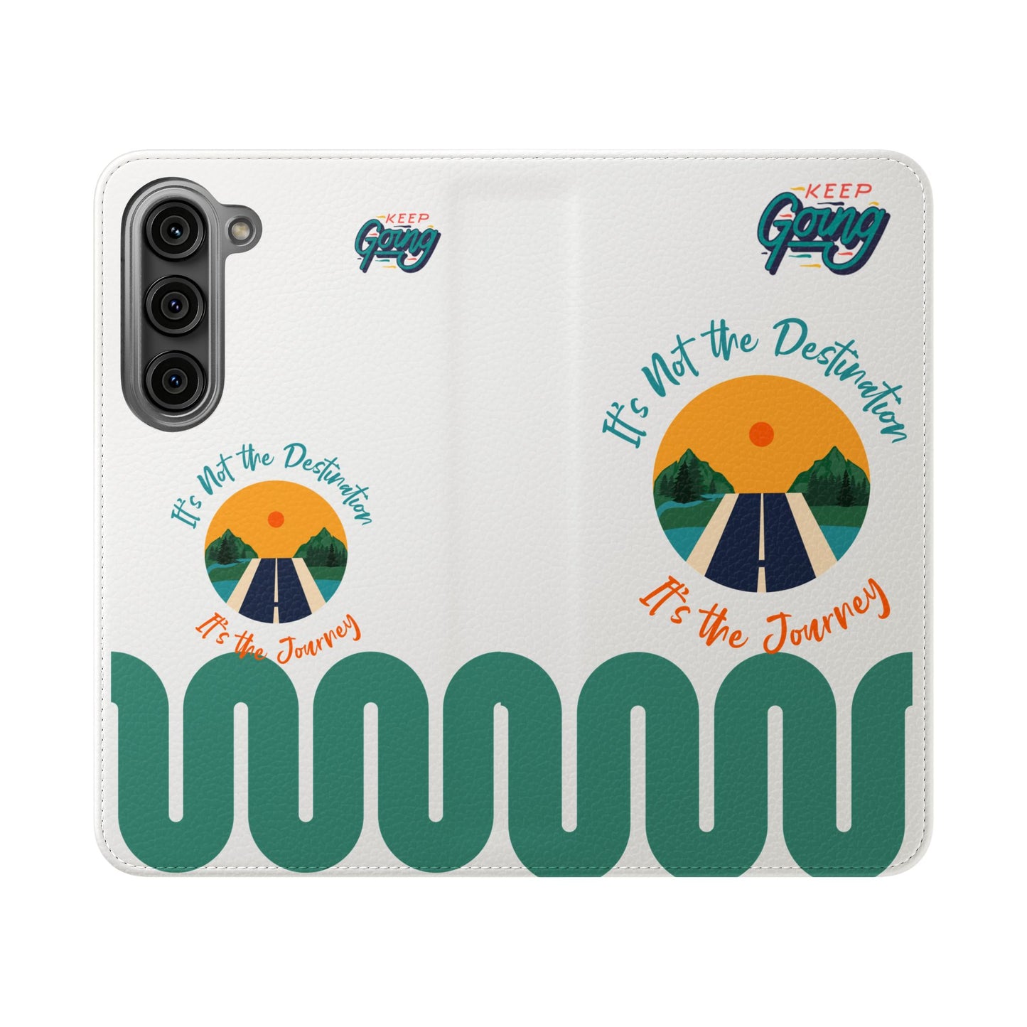 Inspirational Phone Flip Cases - Keep Going: Travel Lovers, Motivational Gifts, Phone Accessories, Road Trip Essentials, Adventure Gear
