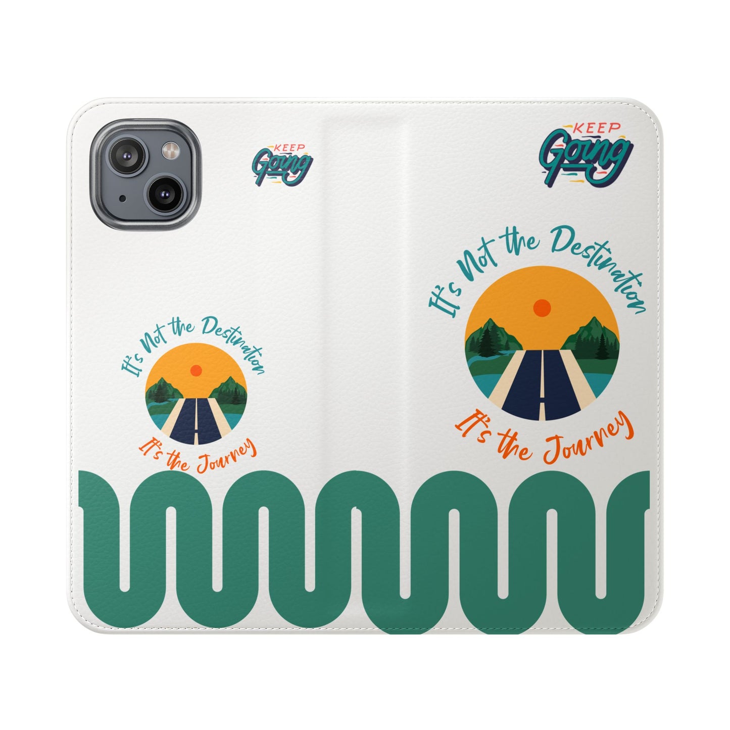 Inspirational Phone Flip Cases - Keep Going: Travel Lovers, Motivational Gifts, Phone Accessories, Road Trip Essentials, Adventure Gear