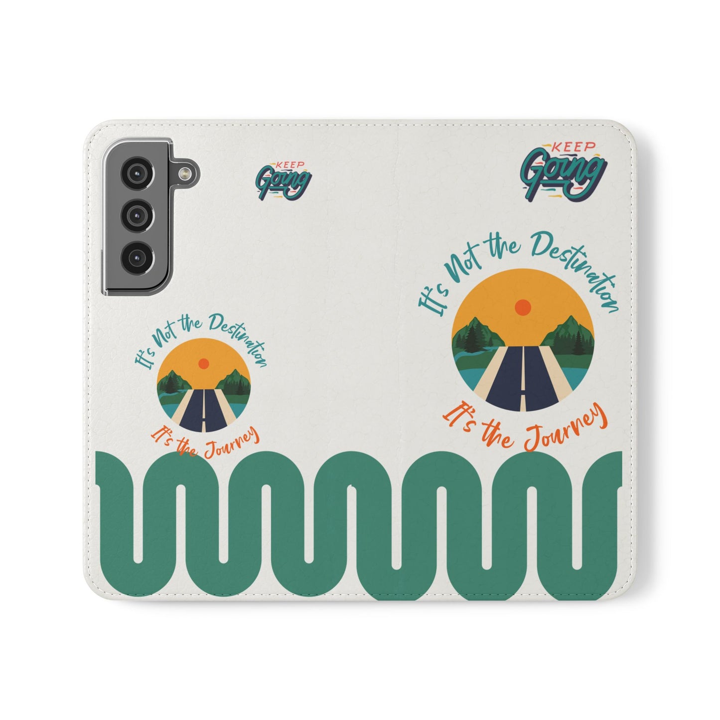 Inspirational Phone Flip Cases - Keep Going: Travel Lovers, Motivational Gifts, Phone Accessories, Road Trip Essentials, Adventure Gear