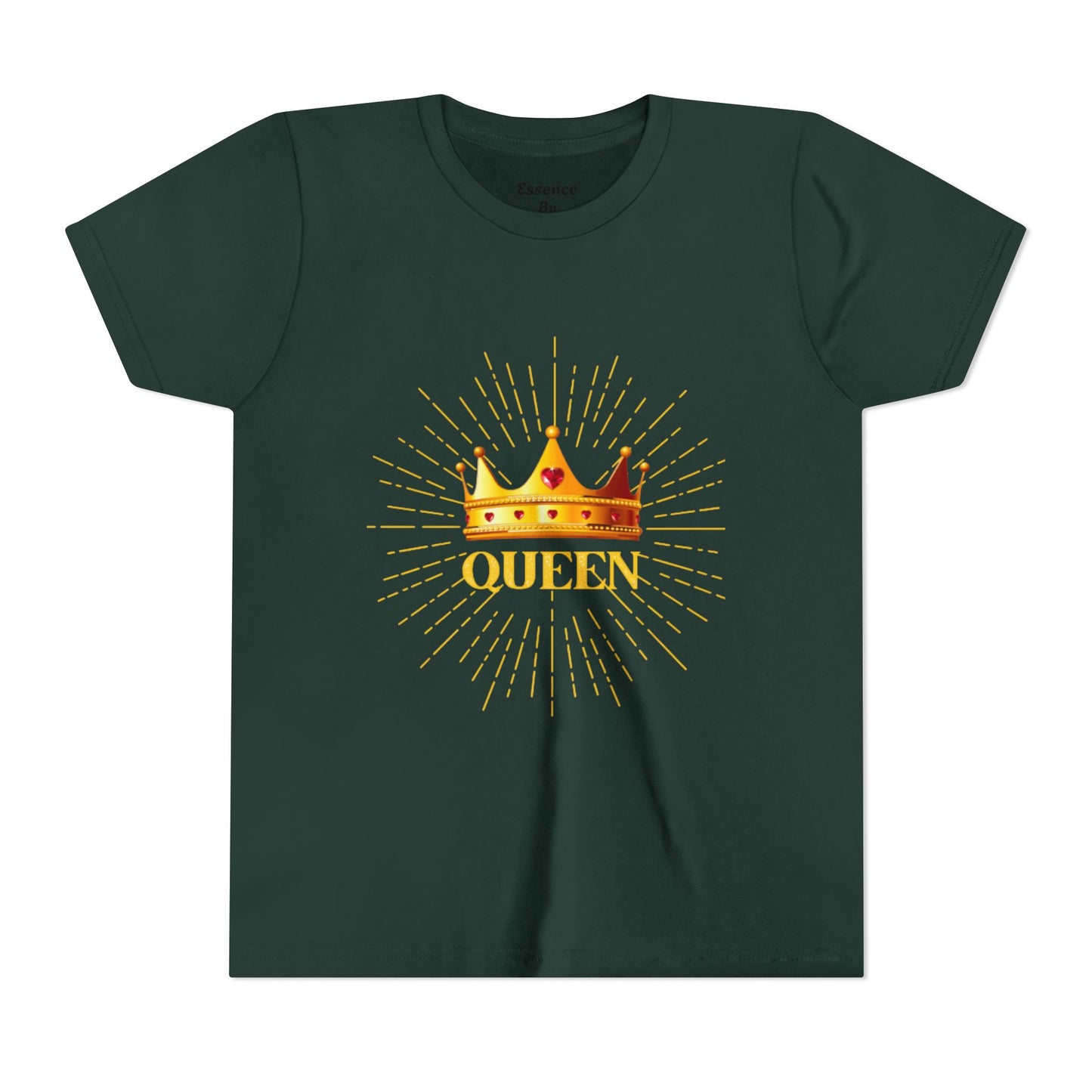 Queen Youth Short Sleeve Tee, Kids Crown Shirt, Birthday Gift for Girls, Cute Casual Wear, Royalty Themed Tee, Celebratory Apparel