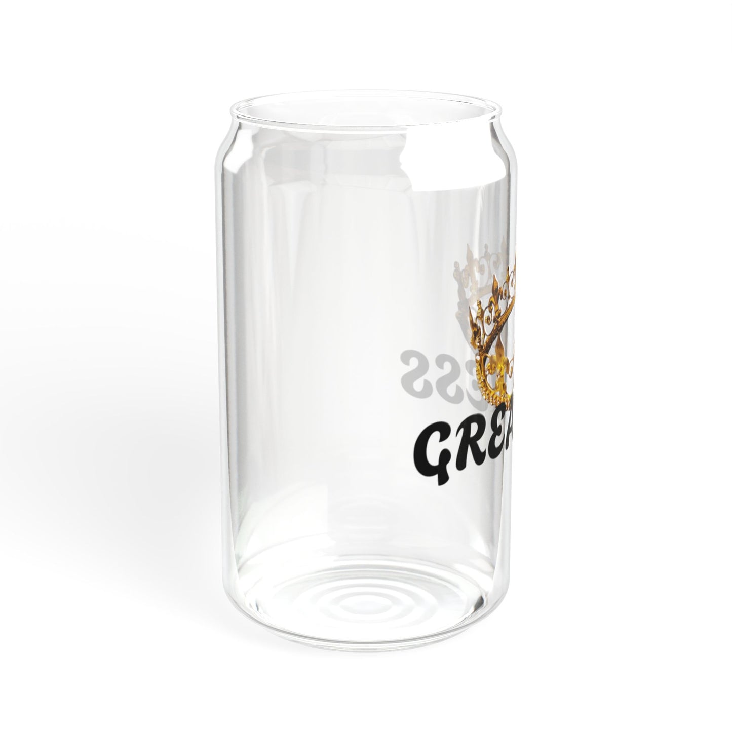 Crown of Greatness Sipper Glass, Inspirational Drinkware, Glass Jar with Straw, Gift for Royalty, Motivational Beverage Container