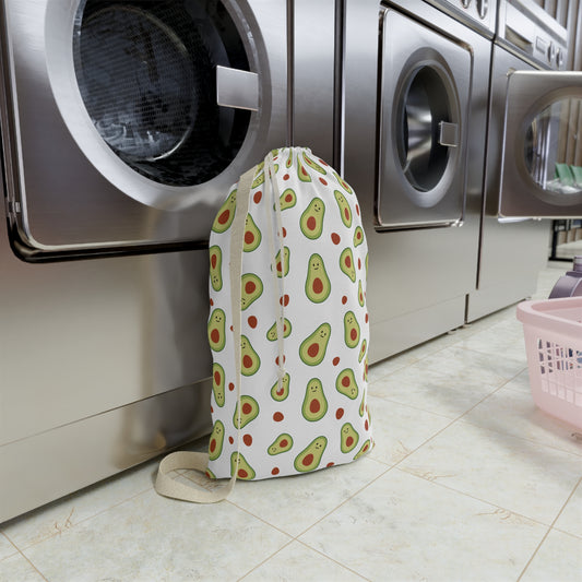Avocado Print Laundry Bag, Fun Storage, Cute Gift for Food Lovers, College Dorm Essentials, Eco-Friendly Laundry Organizer