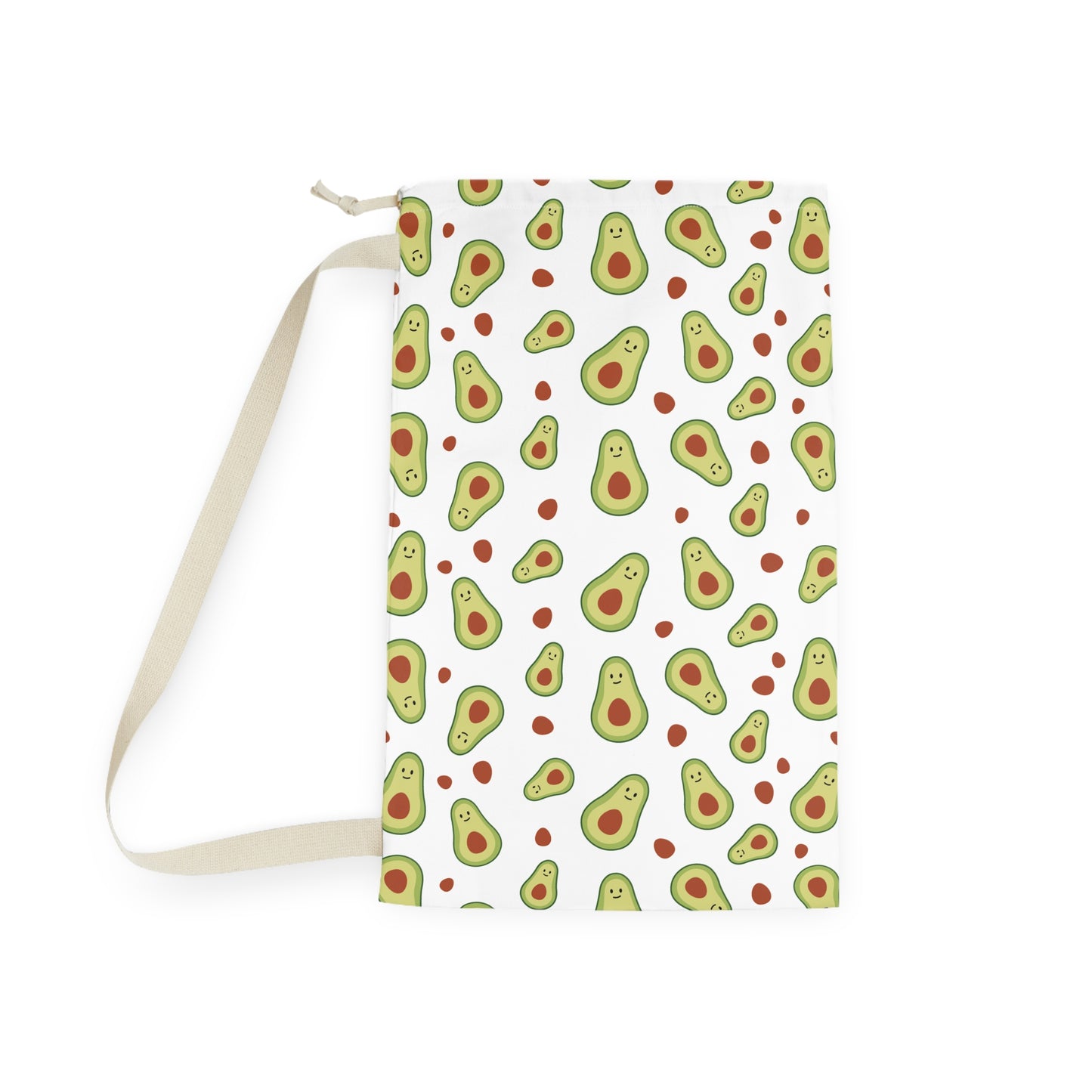 Avocado Print Laundry Bag, Fun Storage, Cute Gift for Food Lovers, College Dorm Essentials, Eco-Friendly Laundry Organizer