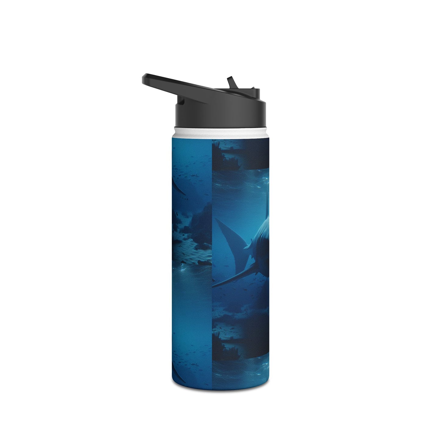 Ocean Adventure Water Bottle, Shark Design, Travel Mug, Eco-Friendly Drinkware, Beach Gift, Wildlife Lover's Bottle