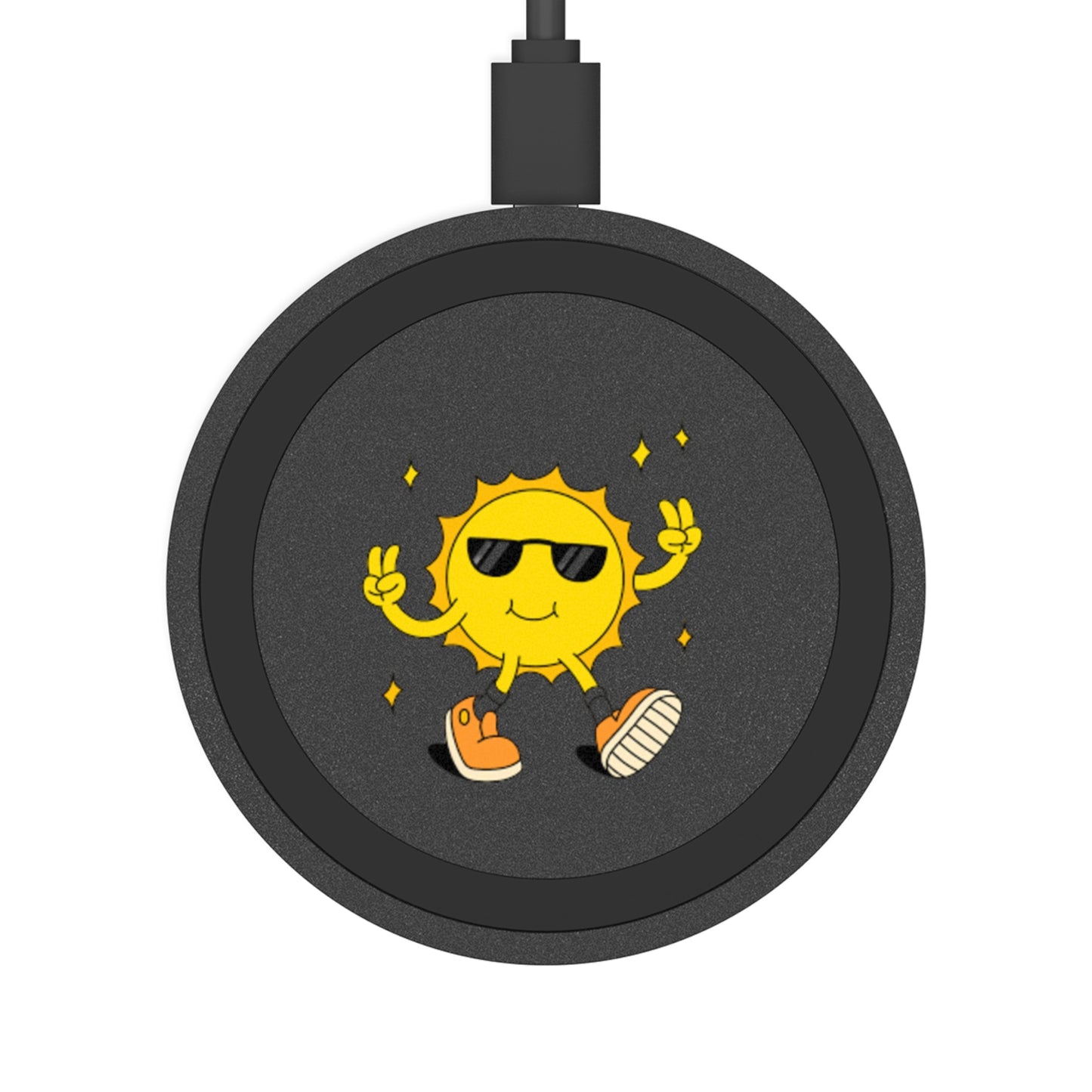 Sunny Vibe Wireless Charging Pad, Cute Sun Charger, Gifts for Tech Lovers, Desk Accessories, Eco-Friendly Phone Charger