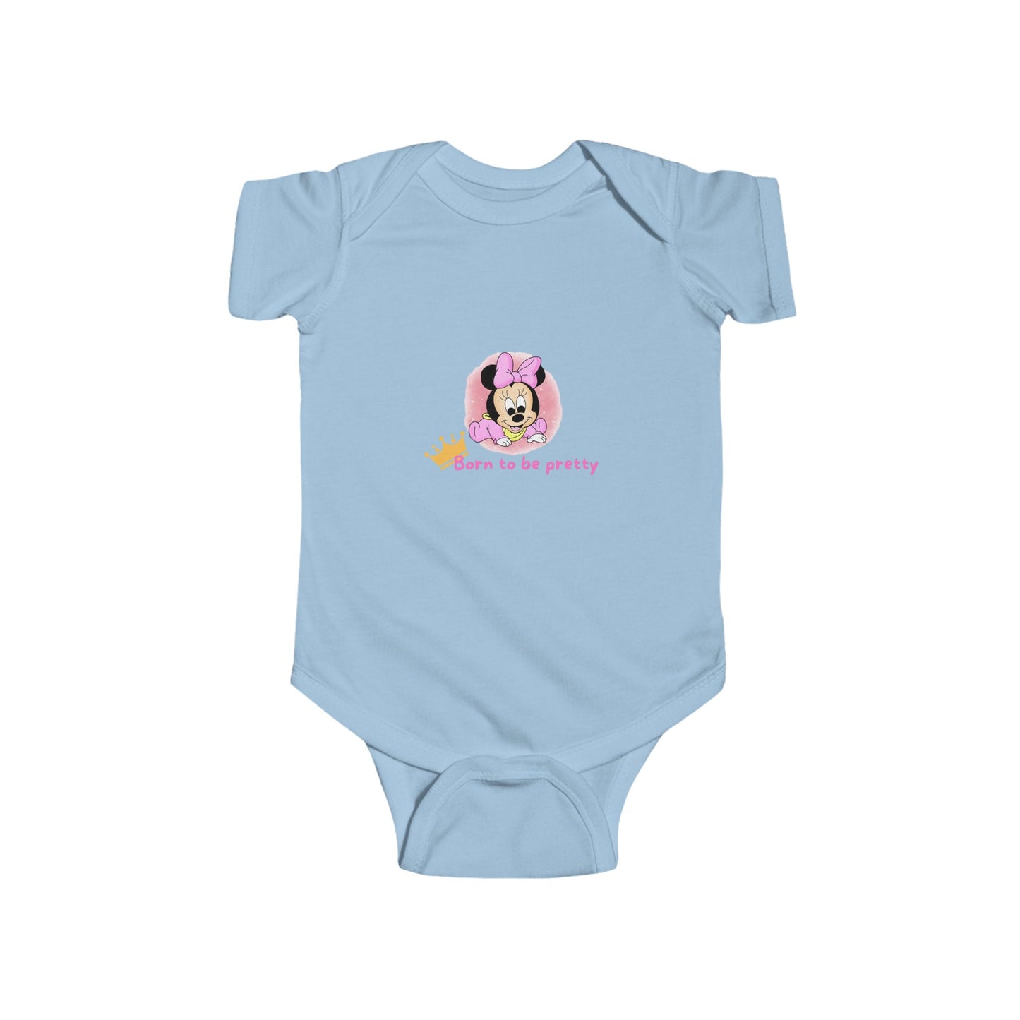 Cute Minnie Mouse Baby Bodysuit - "Born to be pretty" Infant Outfit
