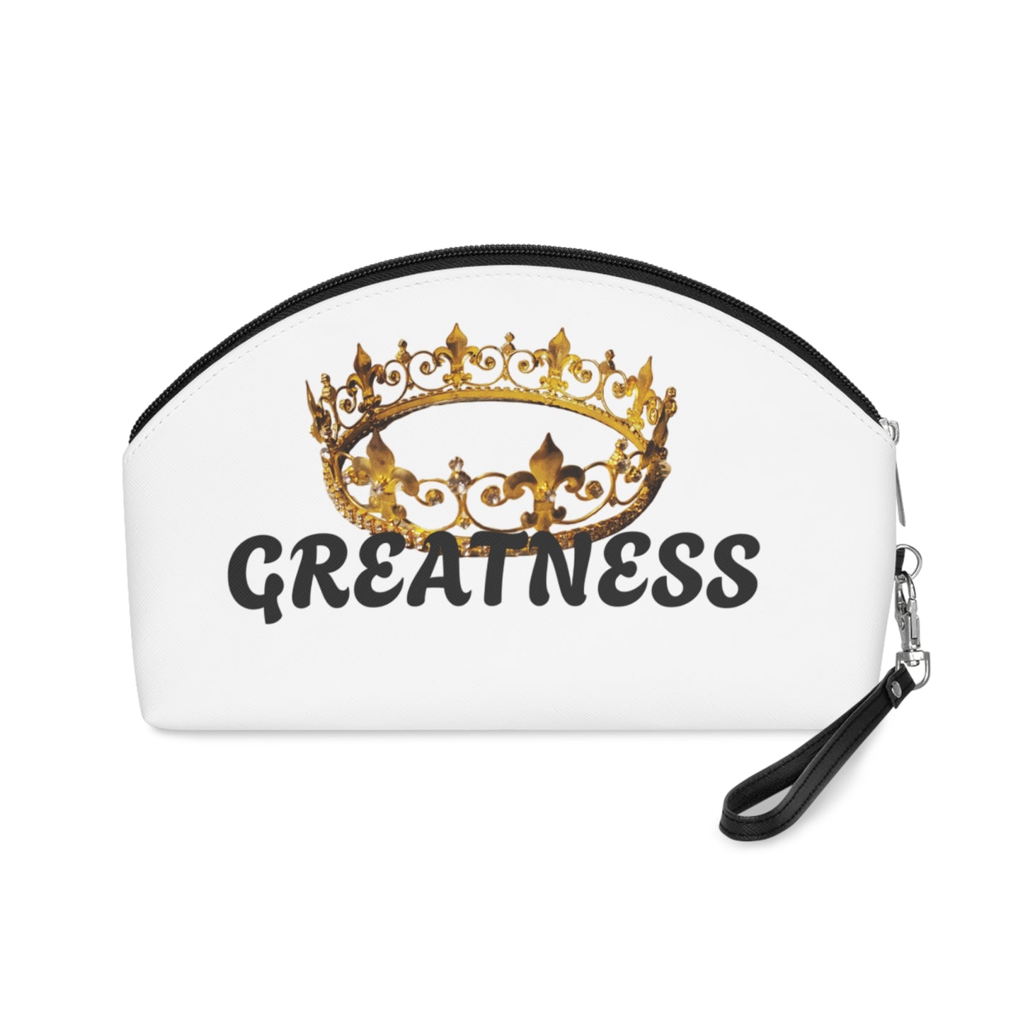 Crowned Makeup Bag - Greatness Inspirational Pouch for Beauty Lovers, Gift for Her, Travel Cosmetic Case, Royal Style Organizer, [...]