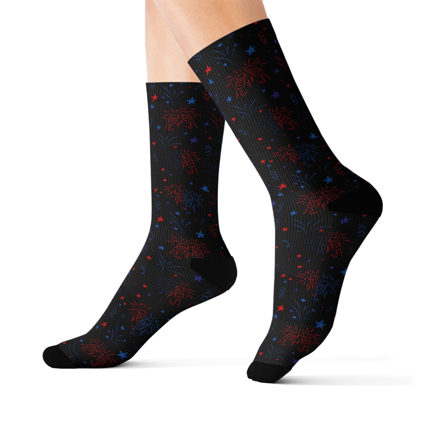 Fireworks Pattern Socks, Fun Gift for Celebrations, Cozy Footwear for Independence Day, Unique Holiday Socks, Comfortable Everyday Wear