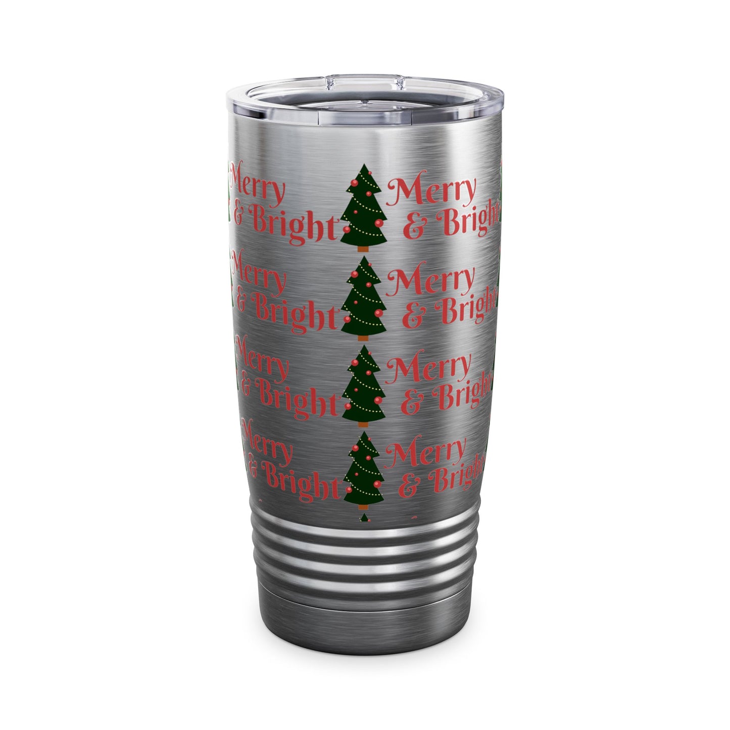 Merry & Bright Holiday Tumbler | 20oz Travel Mug, Christmas Gift, Seasonal Drinkware, Reusable Cup, Festive Party Beverage
