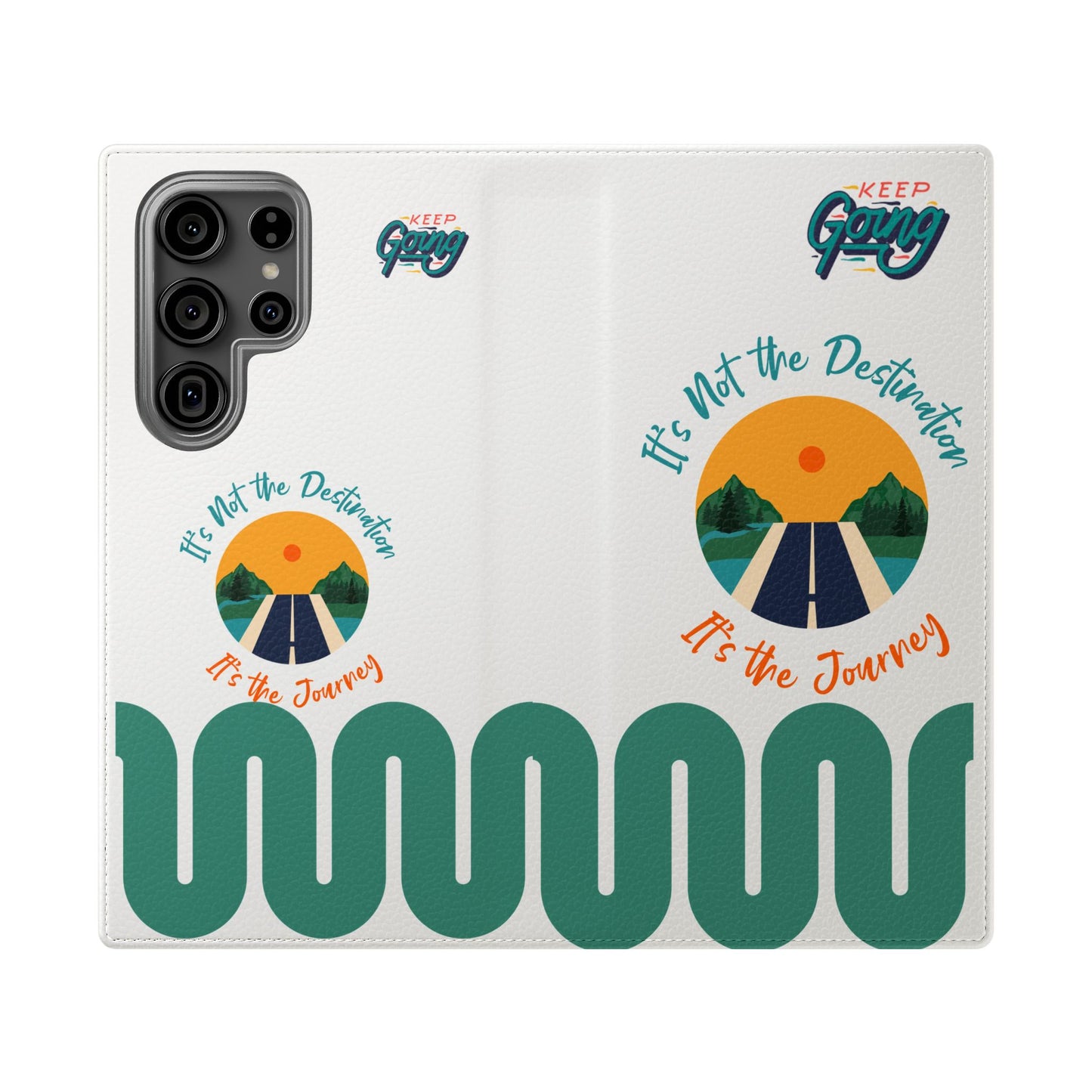 Inspirational Phone Flip Cases - Keep Going: Travel Lovers, Motivational Gifts, Phone Accessories, Road Trip Essentials, Adventure Gear