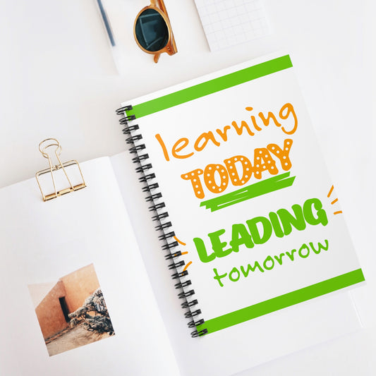 Motivational Spiral Notebook - Learning Today Leading Tomorrow | School Supplies, Journaling, Gift for Students, Teachers, [...]